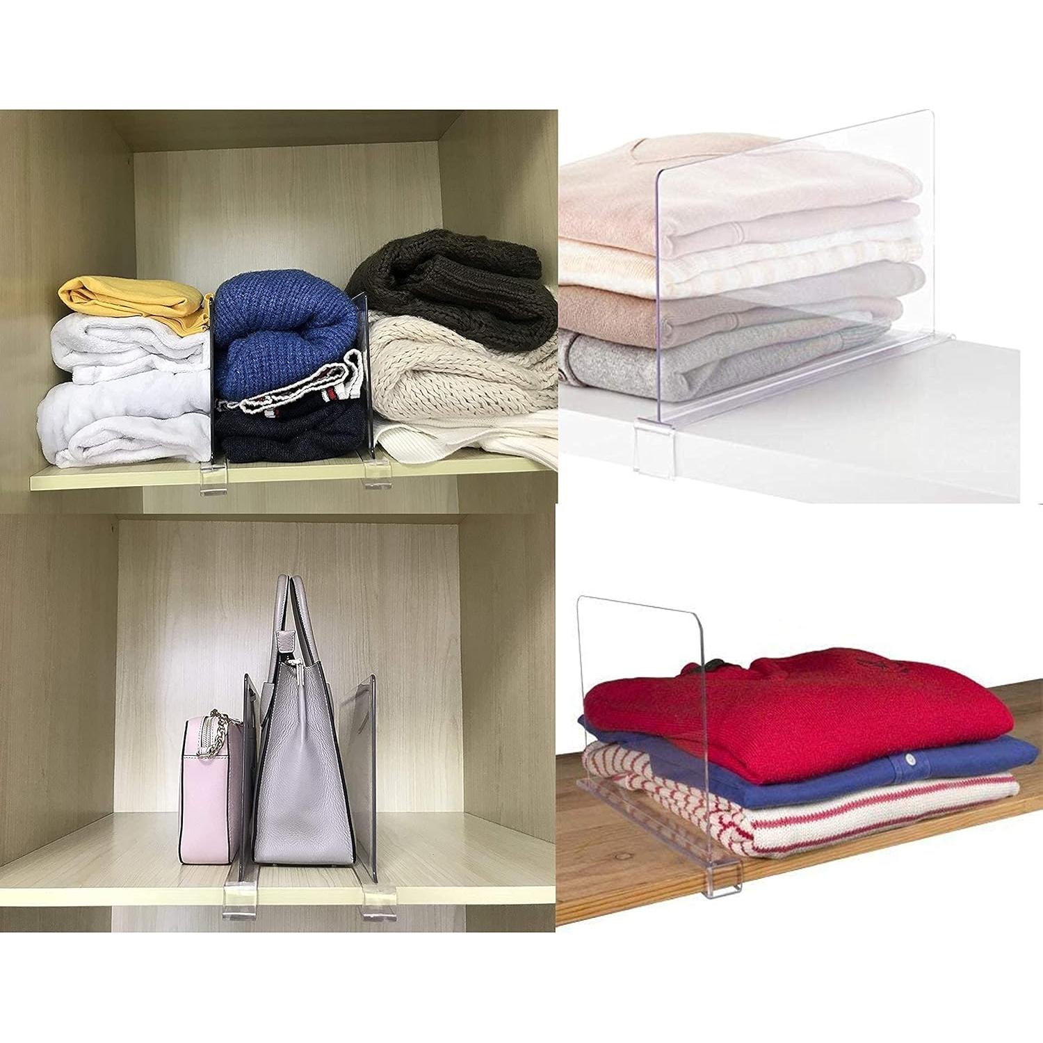 Divisores de Estante Acrílico Cq - Paquete de 2 para Closet