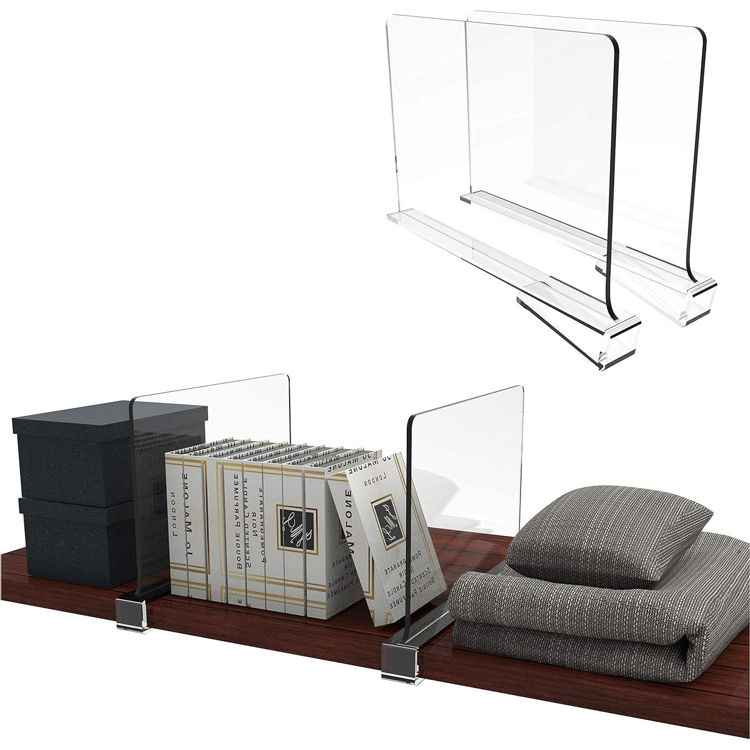 Divisores de Estante Acrílico Cq - Paquete de 2 para Closet