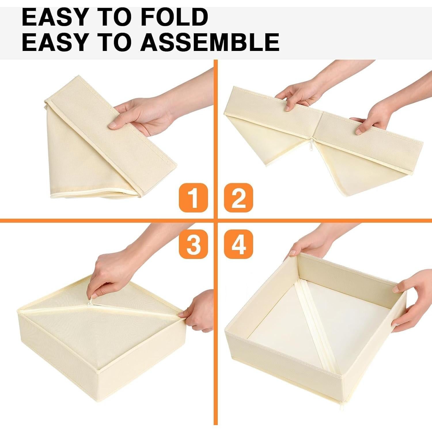 Organizador de Cajones DIMJ 6 Piezas Beige - Tela Plegable