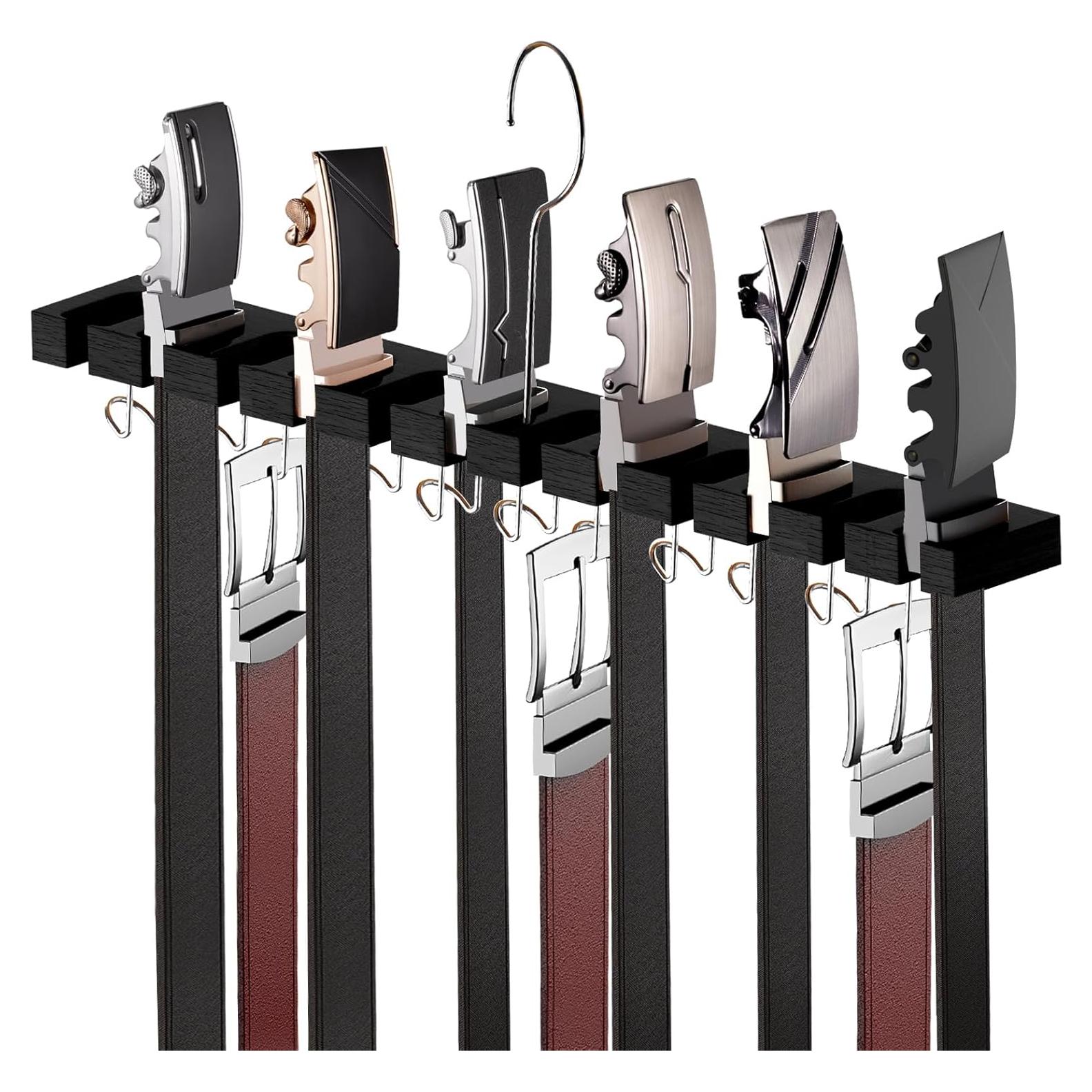 Soporte Organizador de Cinturones Cuipingoo Negro 42 Cinturones