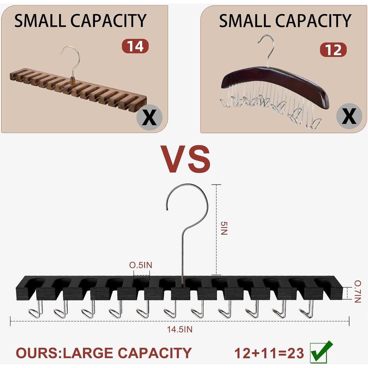 Soporte Organizador de Cinturones Cuipingoo Negro 42 Cinturones
