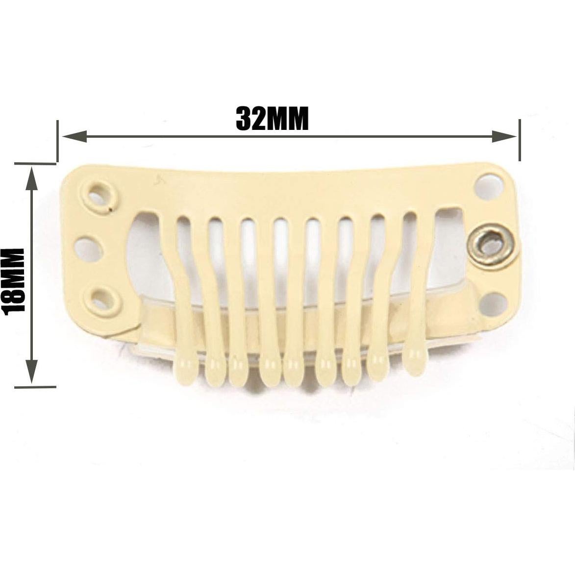 20 Clips de Metal para Extensiones de Cabello Beige JFFX