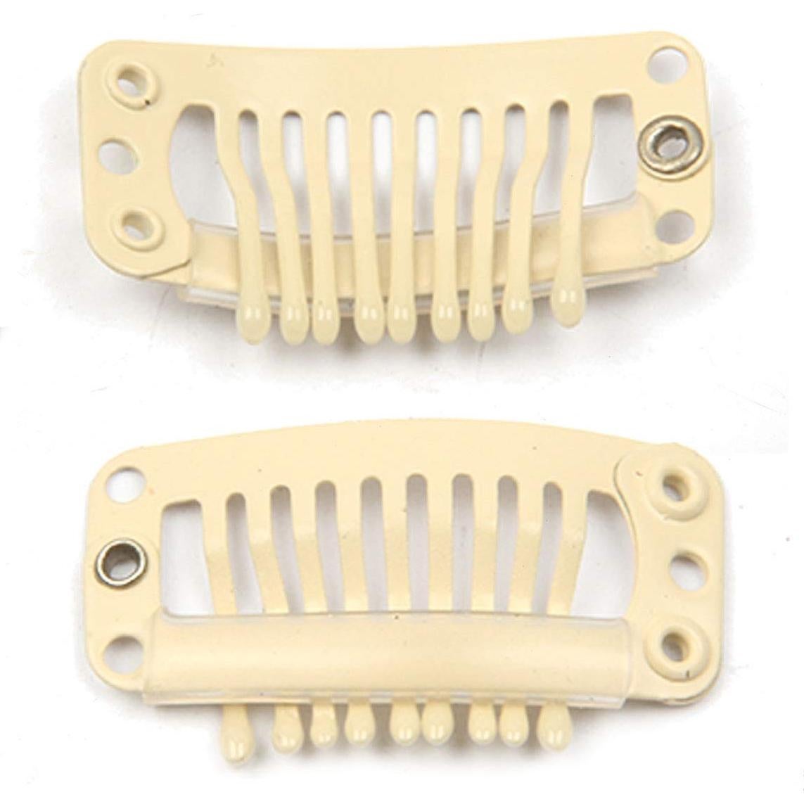 20 Clips de Metal para Extensiones de Cabello Beige JFFX