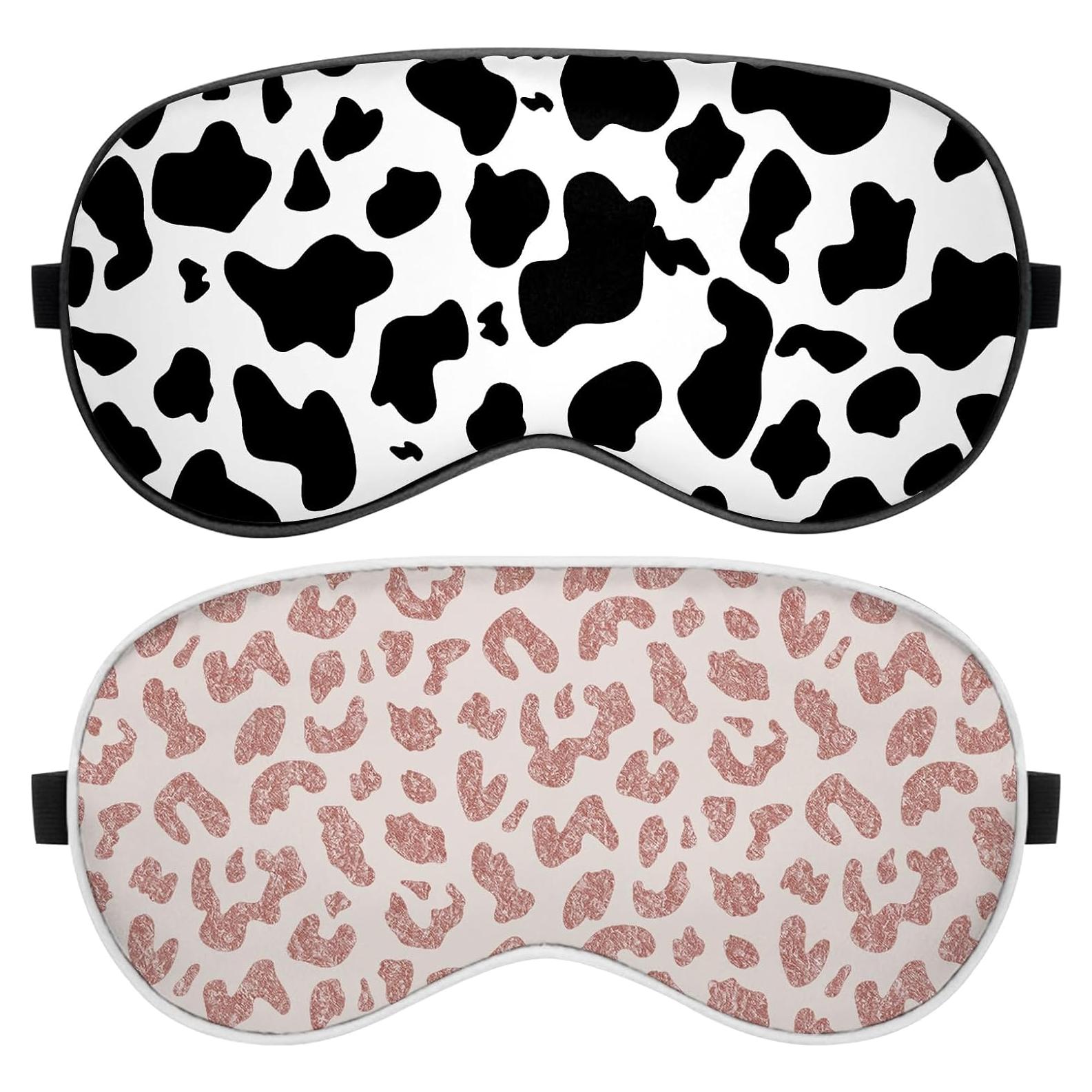 2 PCS Máscaras de Sueño de Seda Suave BHAHB Leopardo