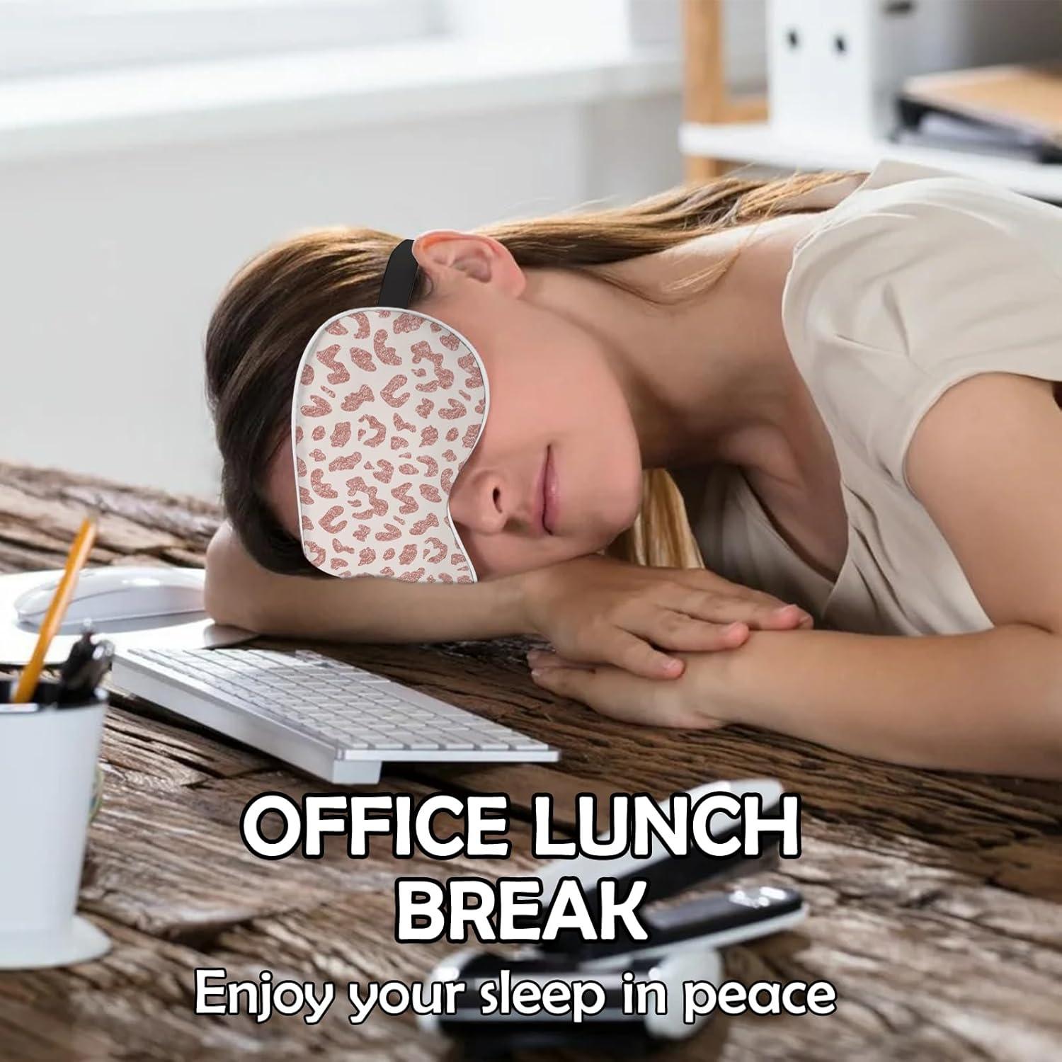 2 PCS Máscaras de Sueño de Seda Suave BHAHB Leopardo