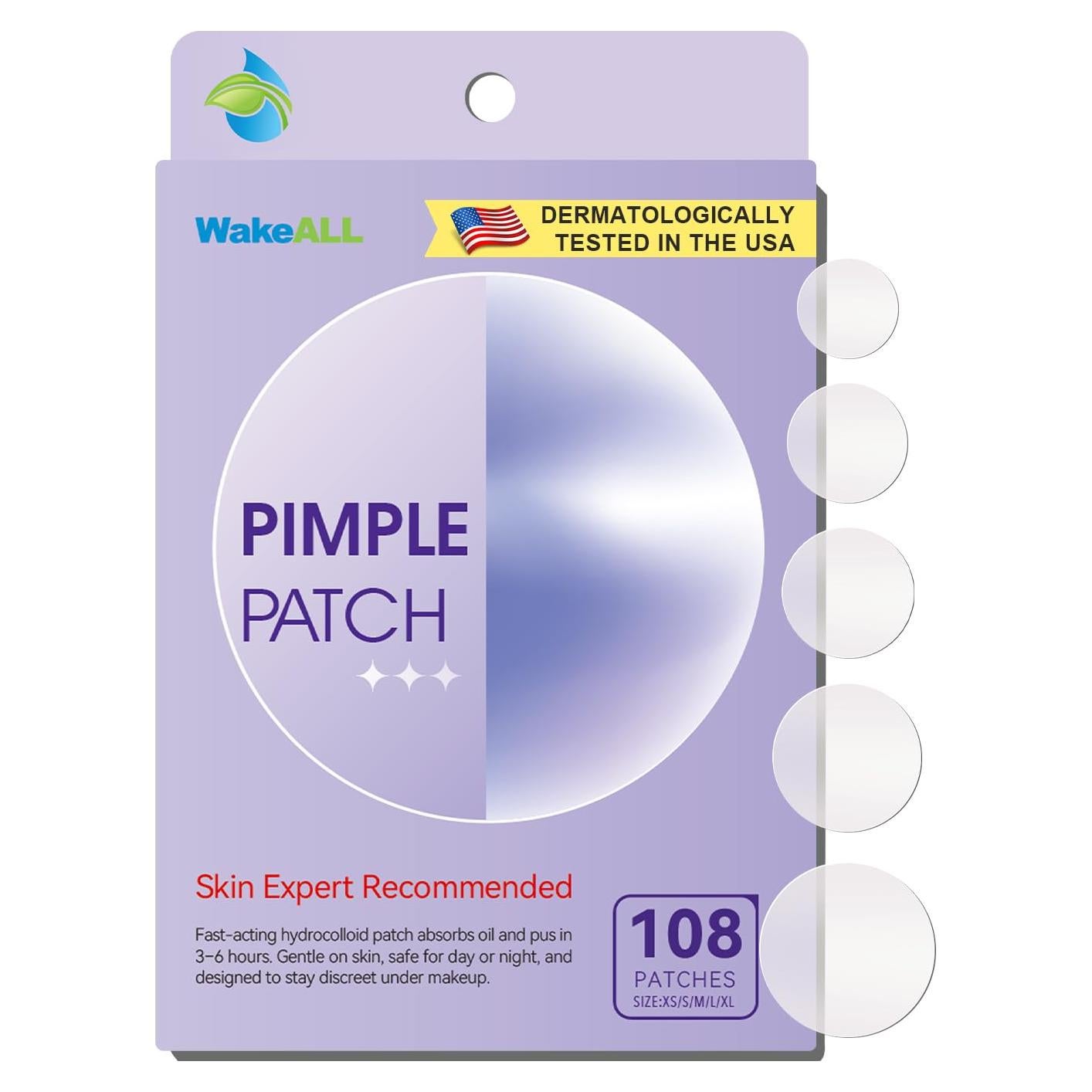 Parches para Granos WakeALL 108 Pcs Hidrocoloides 5 Tamaños