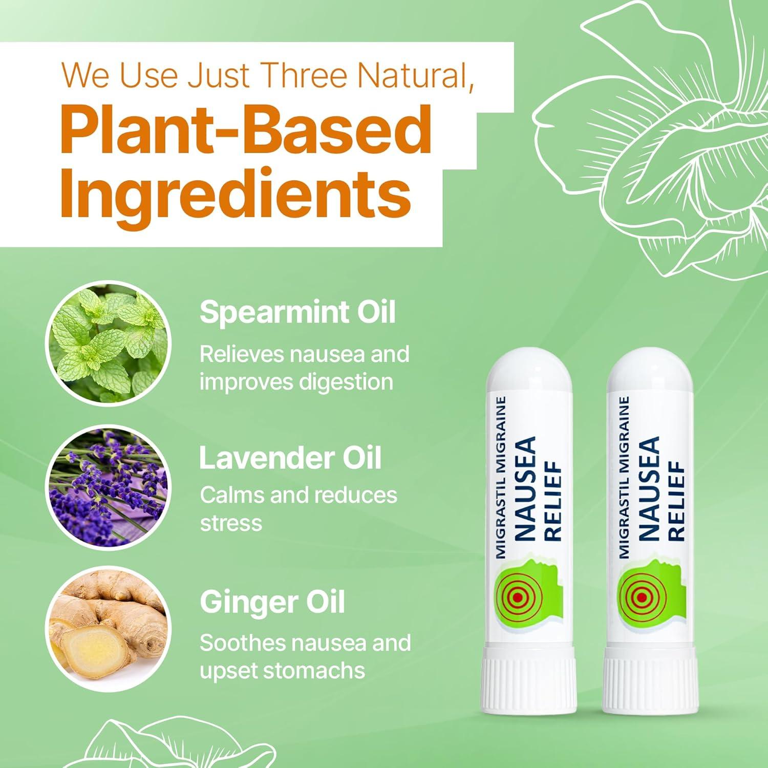 Inhalador de Náuseas Migrastil - Aromaterapia Natural (Paquete de 2)