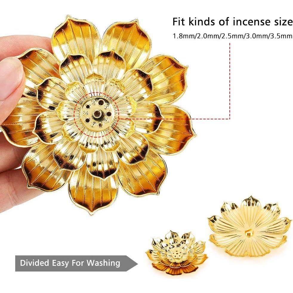 Soporte de Incienso Accmor Loto Dorado 8.6 cm Multifuncional