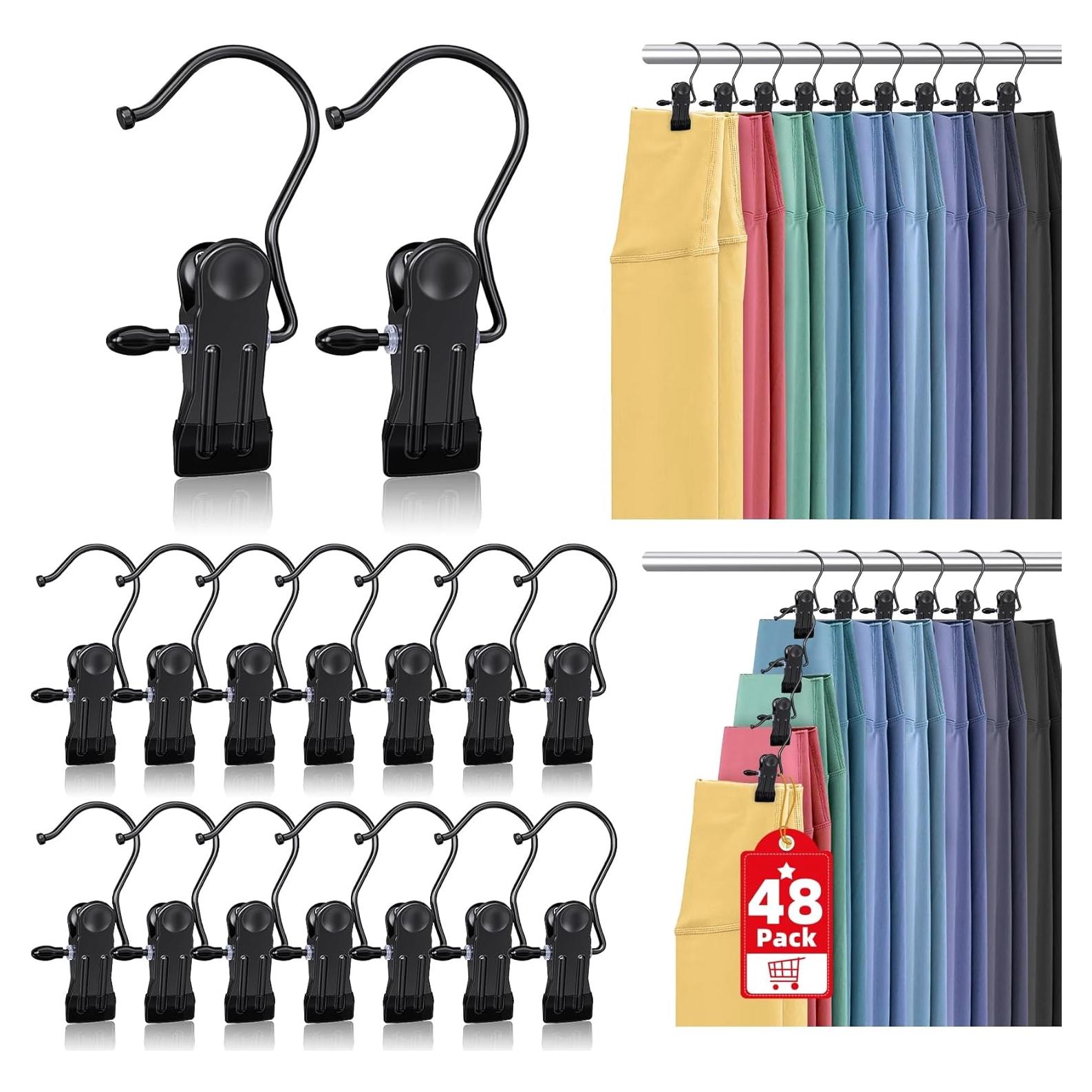 48 Clips para Colgar Botas Besslly - Organizador de Closet Negro