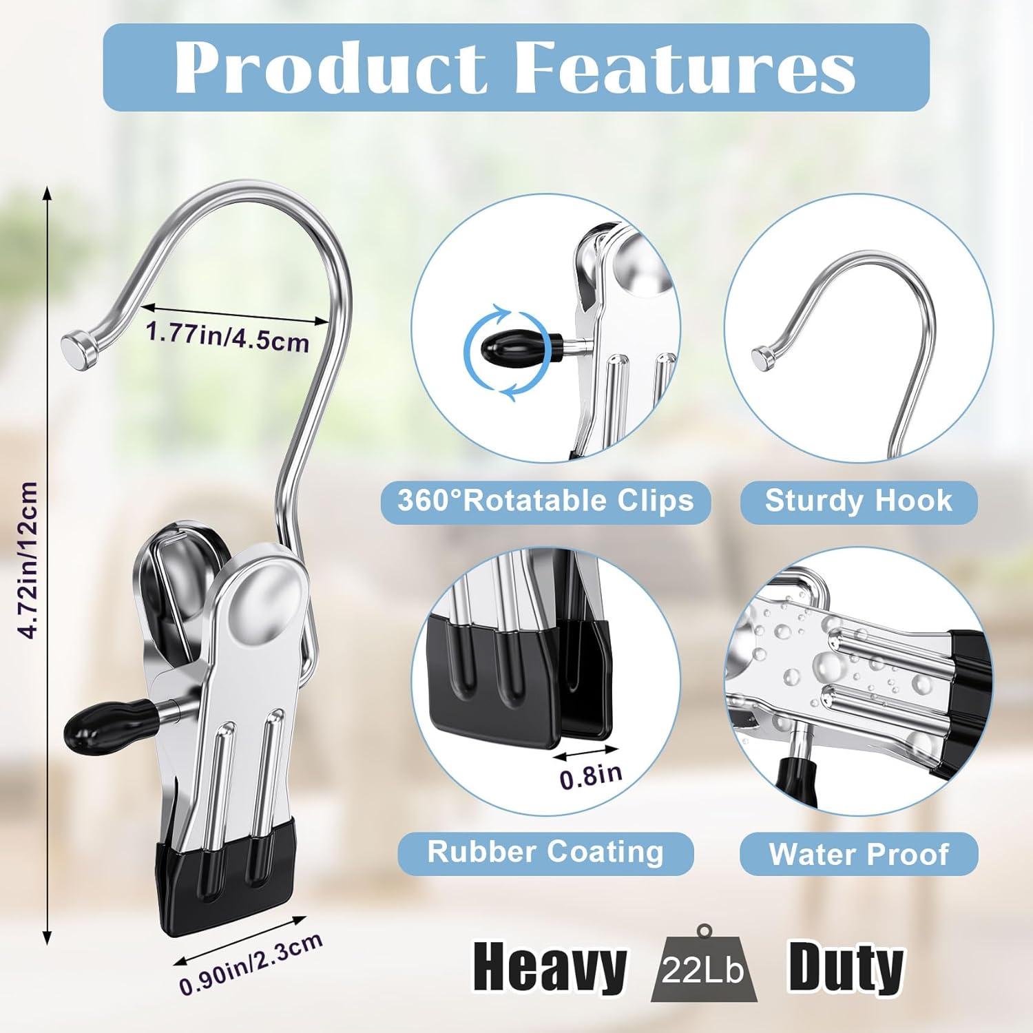 Ganchos para Botas Besslly - Clips de Acero Inoxidable (24 Unidades)