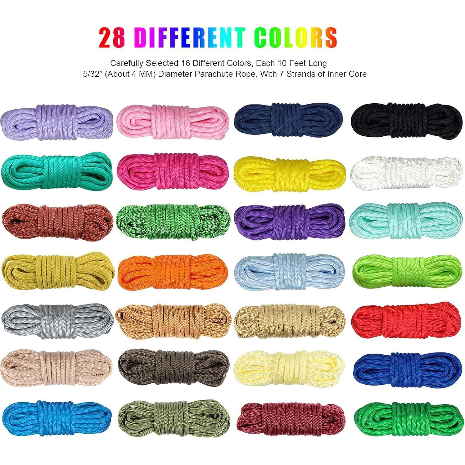 Kit de Paracord 550 WEREWOLVES 28 Colores 3.05m - Manualidades
