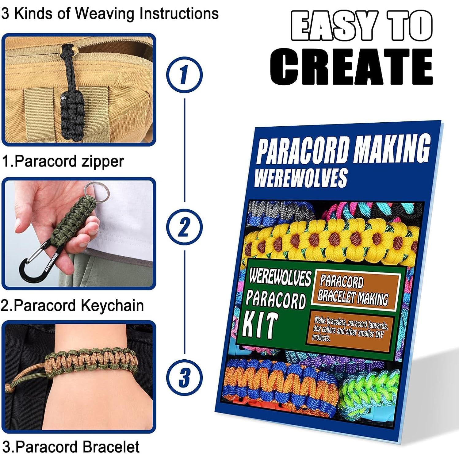 Kit de Paracord 550 WEREWOLVES 28 Colores 3.05m - Manualidades