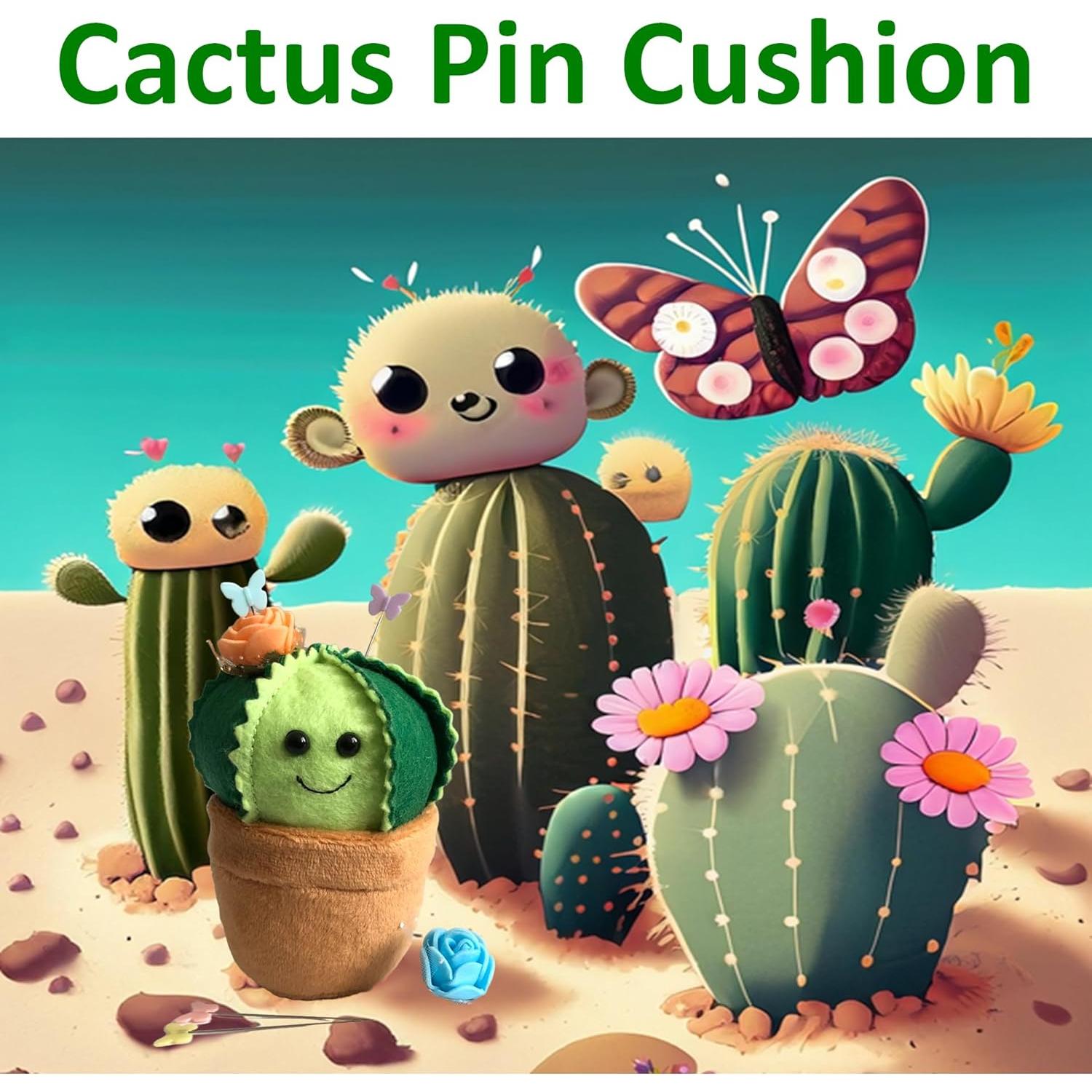 Alfiletero Cactus BusyPet con Alfileres de Mariposa 9 cm