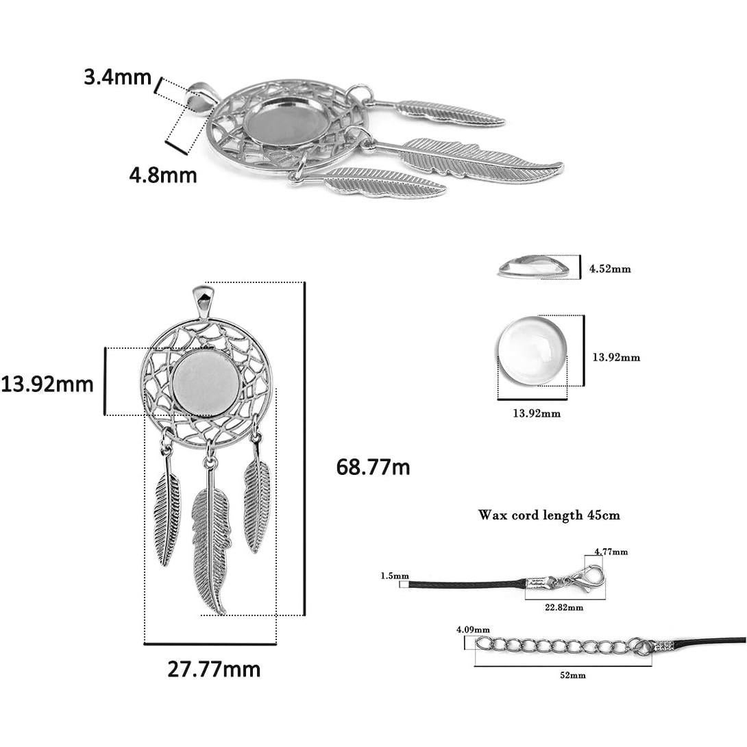 Kit de Joyería LANBEIDE 60 Piezas - Colgantes Bezel y Cuerdas