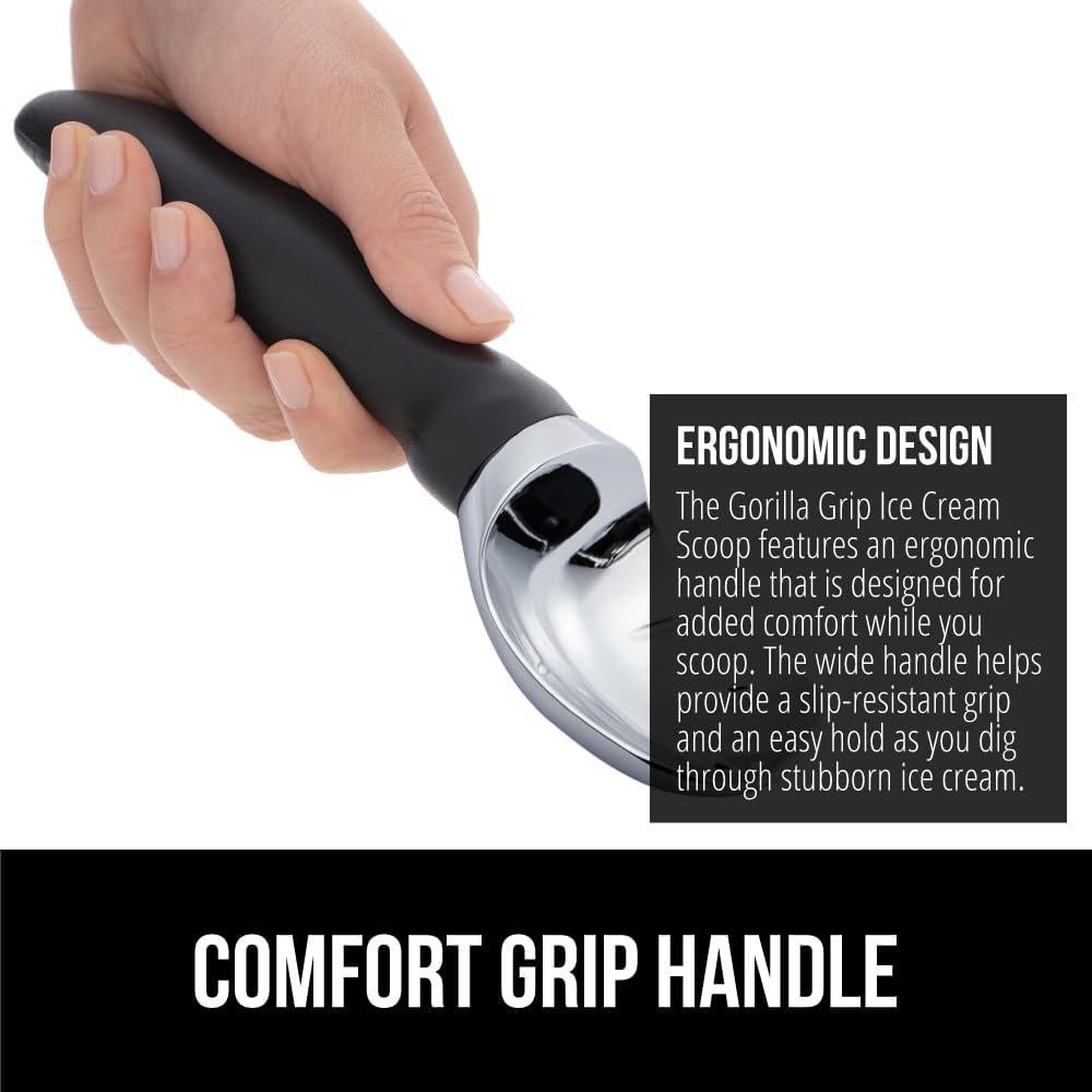 Cucharón de Helado Gorilla Grip Negro Ergonómico 19cm