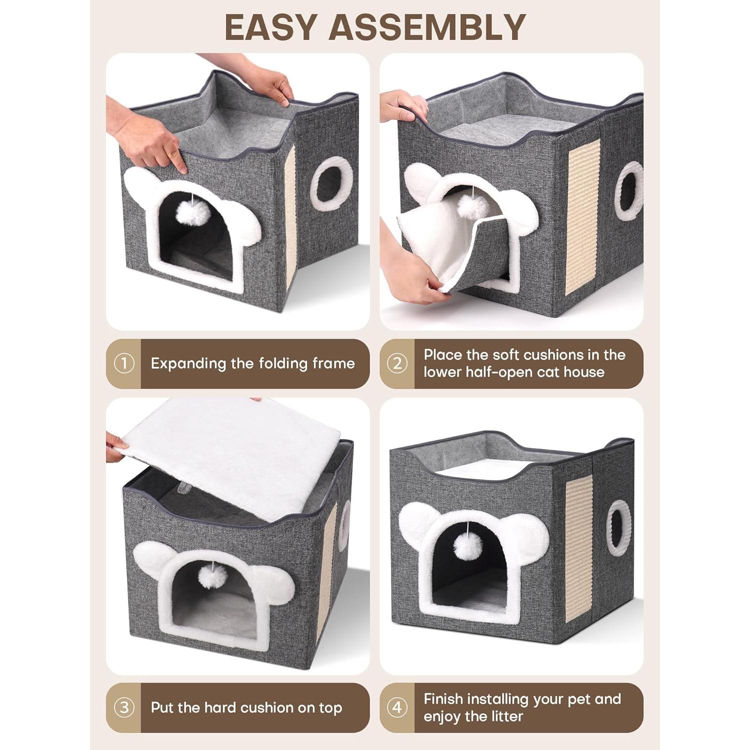 Casa para Gatos MOYLLOG Cueva Plegable 40.6x40.6x33.5cm