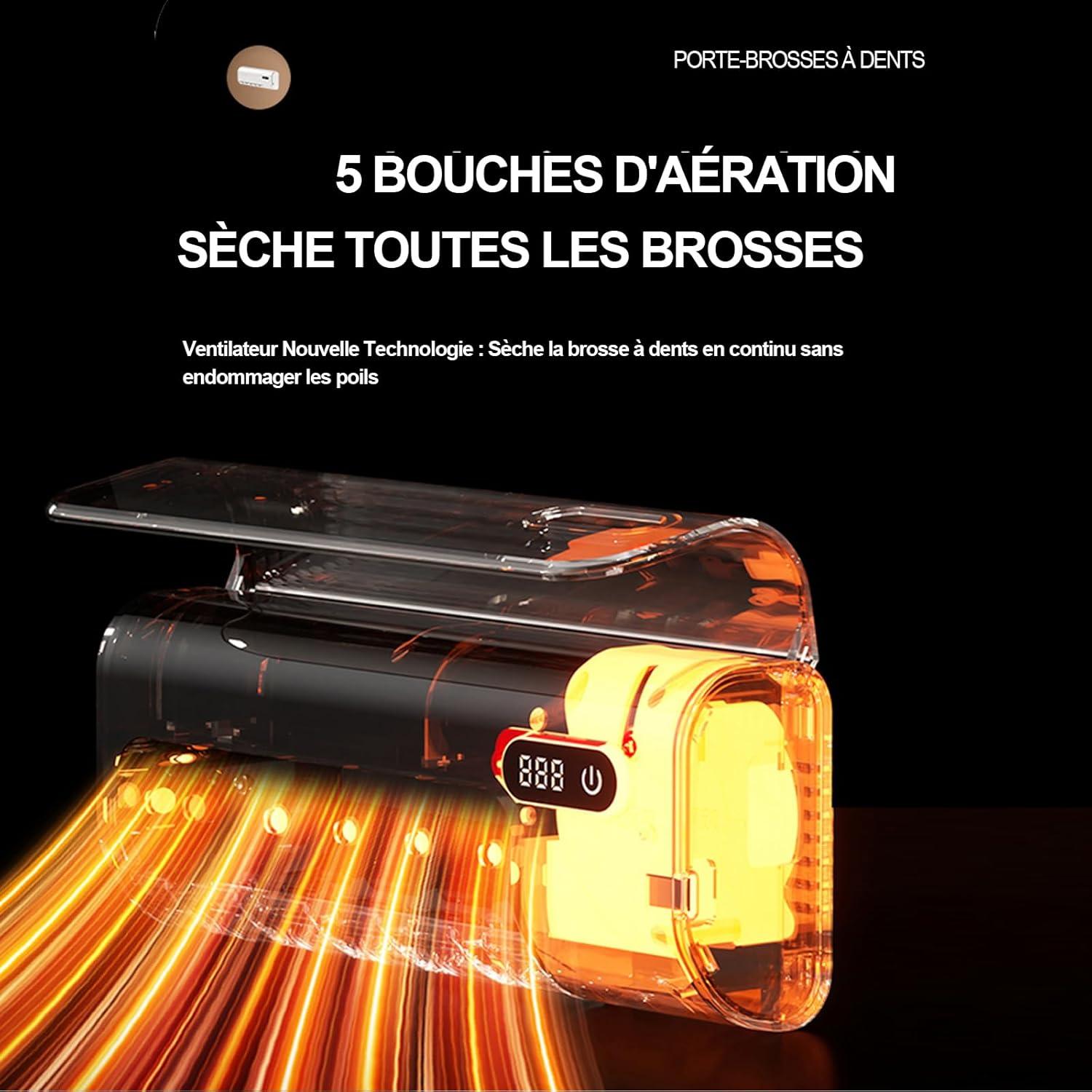 Soporte para Cepillos de Dientes ReDISEN XH-609 Negro 5 Espacios