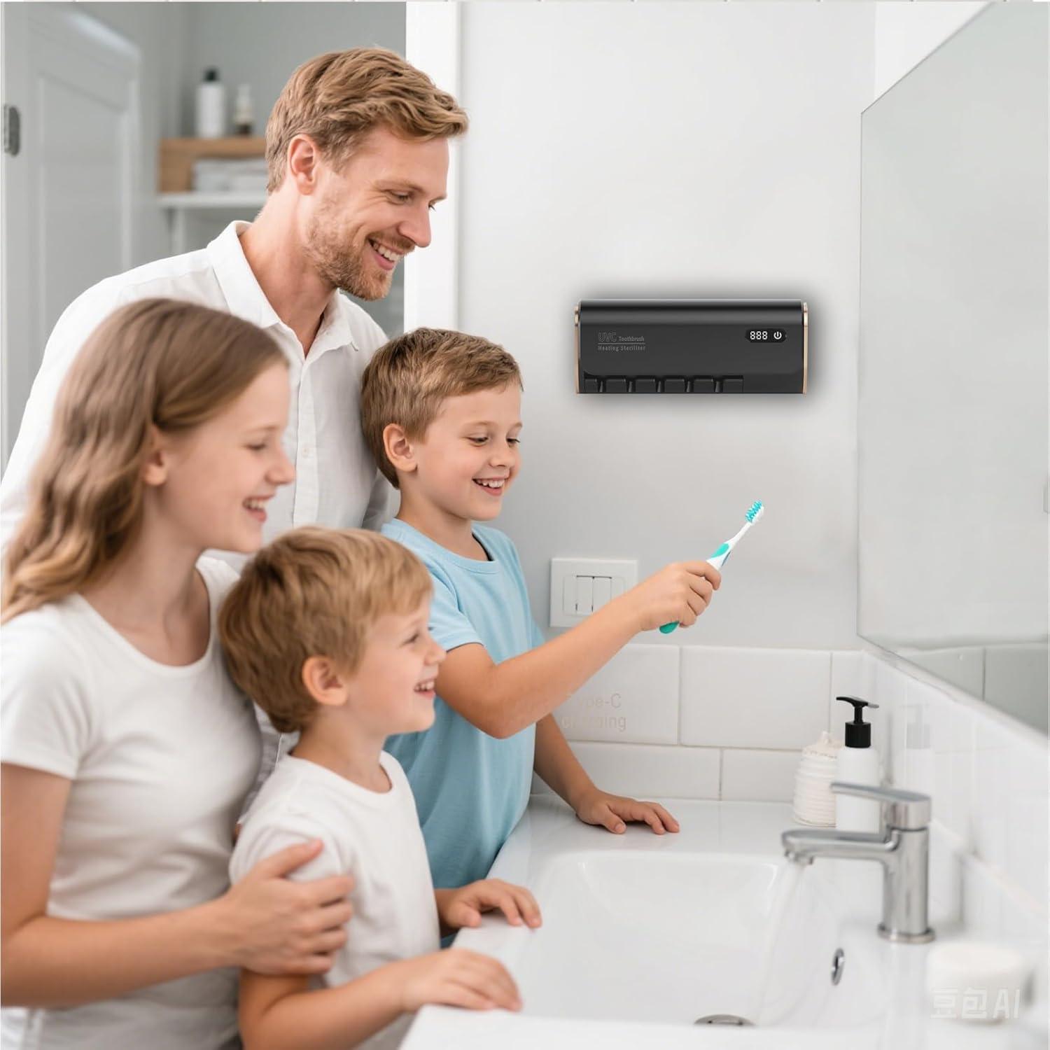 Soporte para Cepillos de Dientes ReDISEN XH-609 Negro 5 Espacios