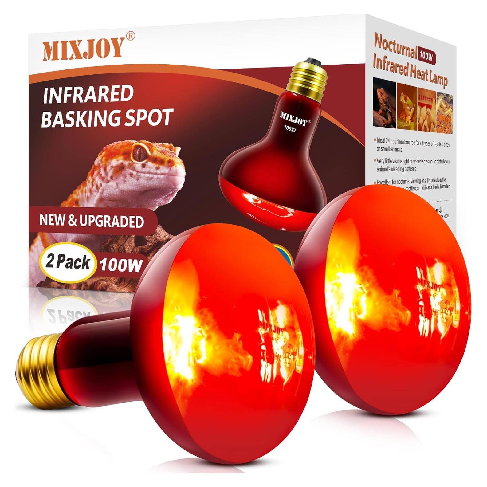 Bombillas Infrarrojas de Calor 100W MIXJOY - Paquete de 2 para Reptiles