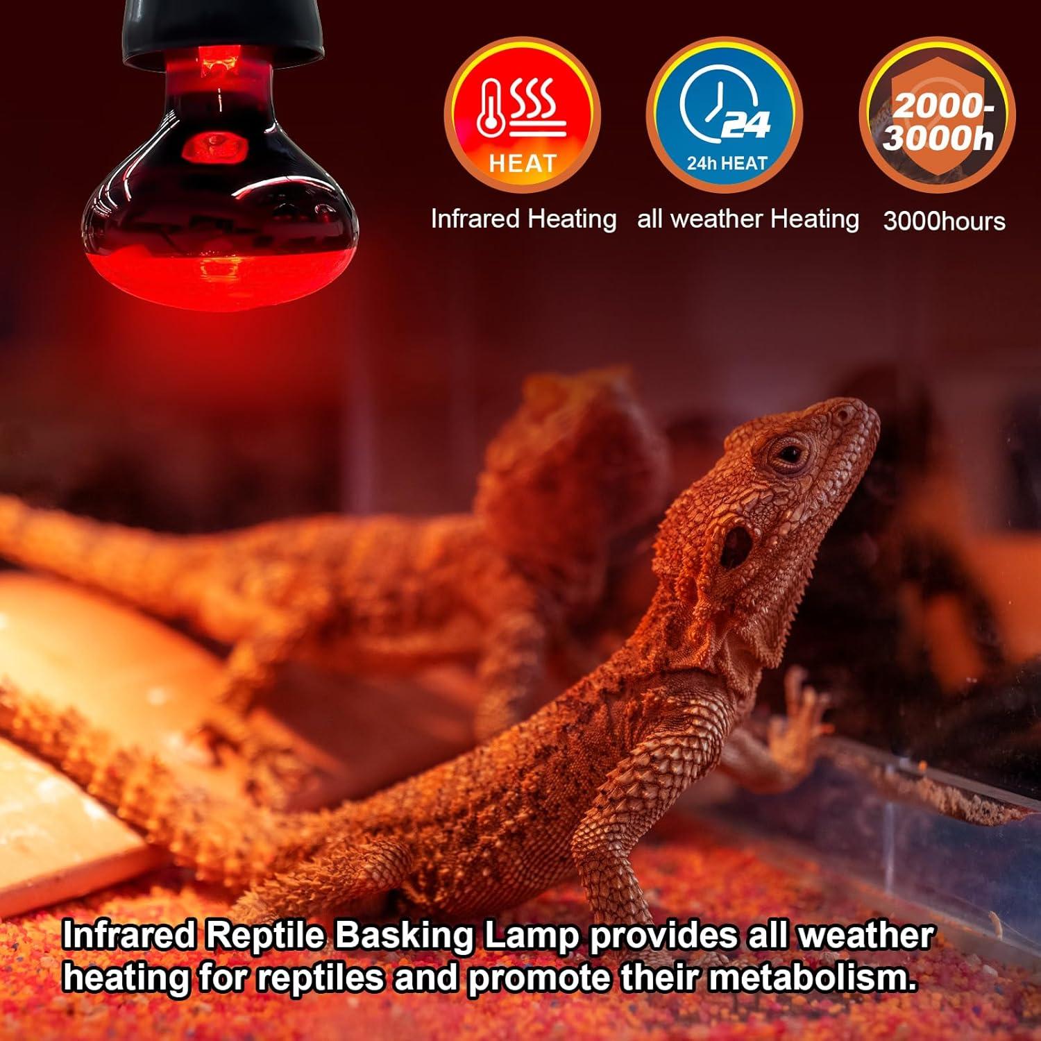Bombillas Infrarrojas de Calor 100W MIXJOY - Paquete de 2 para Reptiles