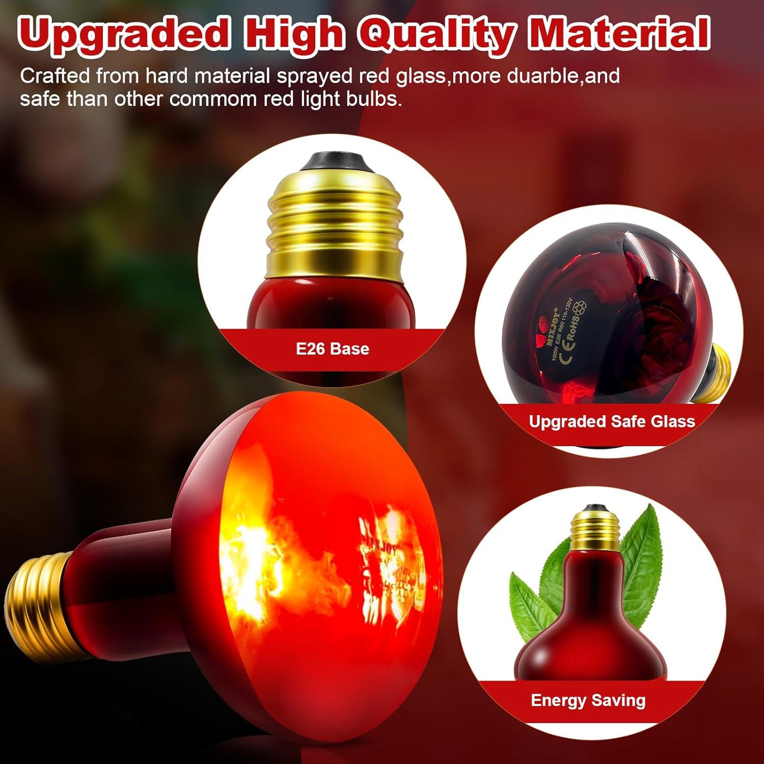 Bombillas Infrarrojas de Calor 100W MIXJOY - Paquete de 2 para Reptiles