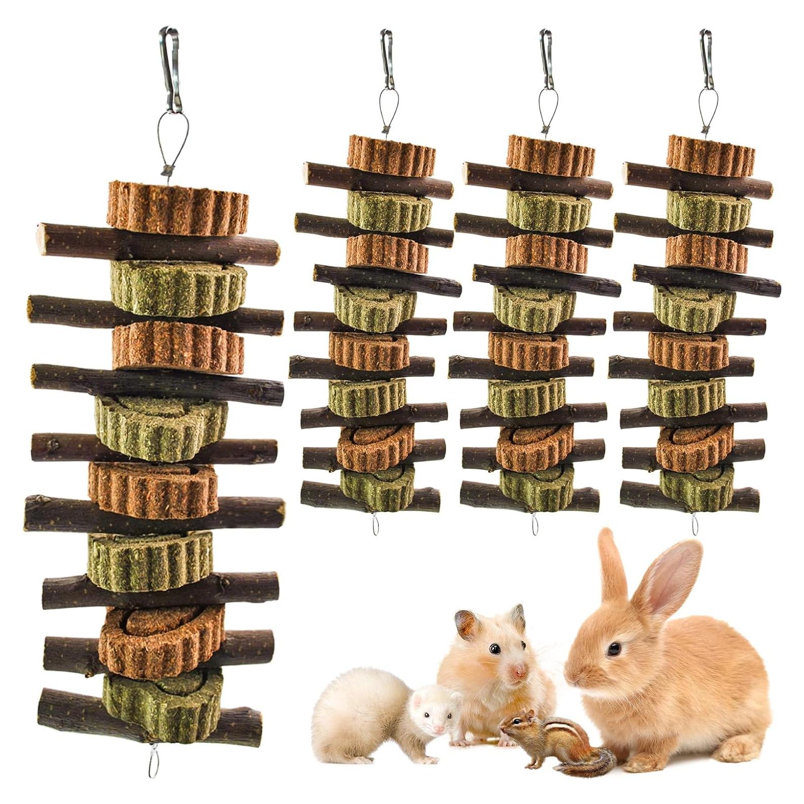 Juguetes de Masticar para Conejos MUYG - 4 Pcs Naturales