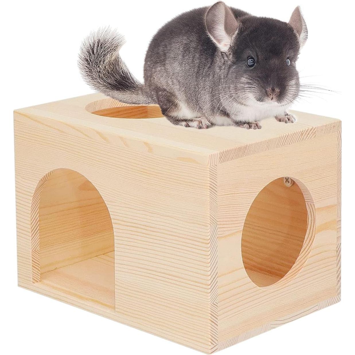 Refugio para Chinchilla Megawa de Madera Natural 22x16x16cm