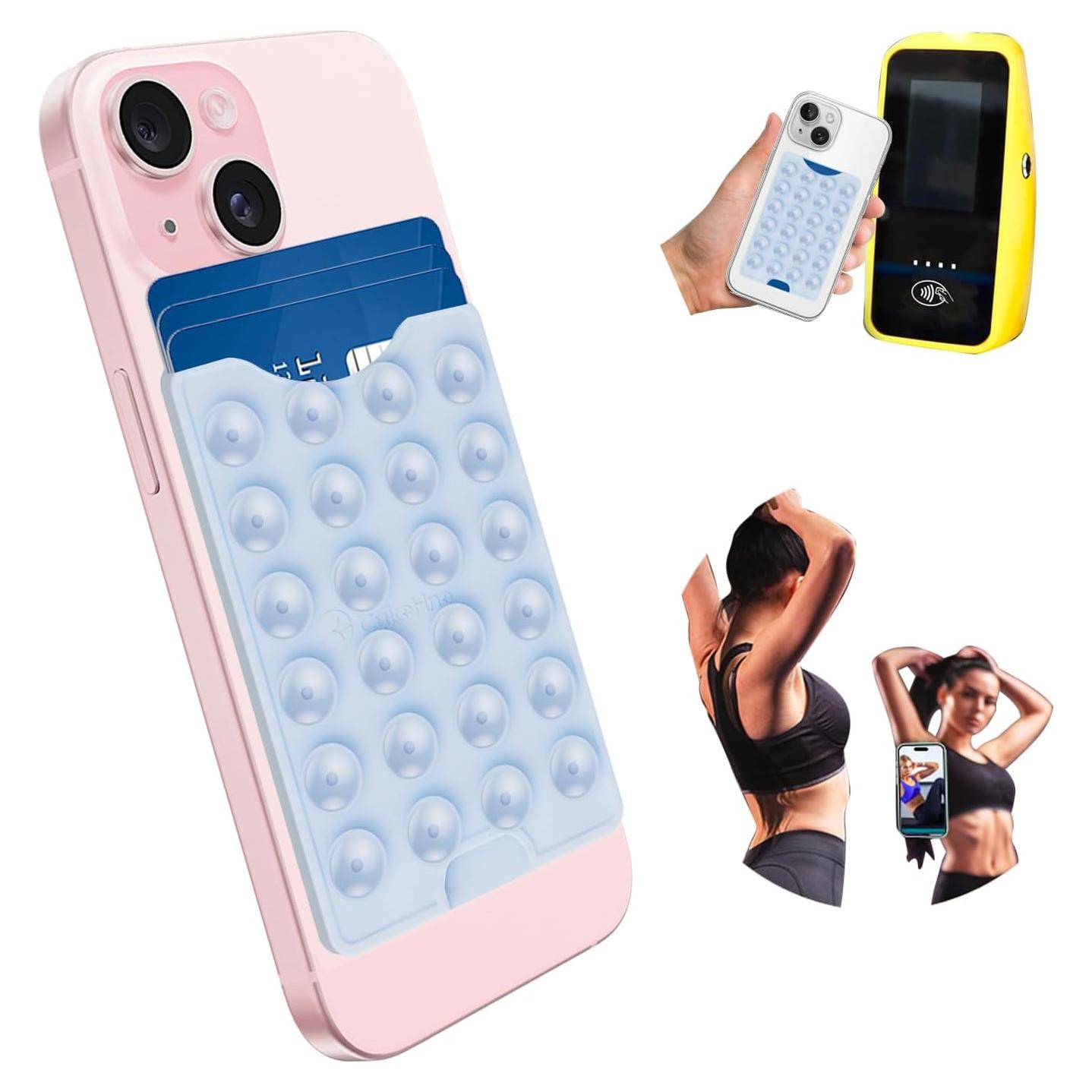 Soporte Adhesivo para Tarjetas CuKoHno - Azul Bebé, 3 Tarjetas