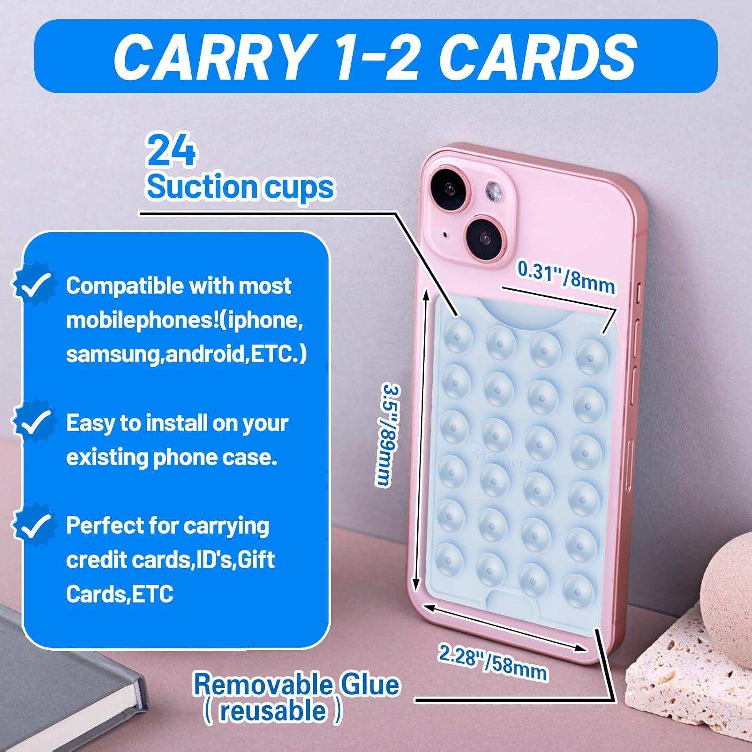 Soporte Adhesivo para Tarjetas CuKoHno - Azul Bebé, 3 Tarjetas