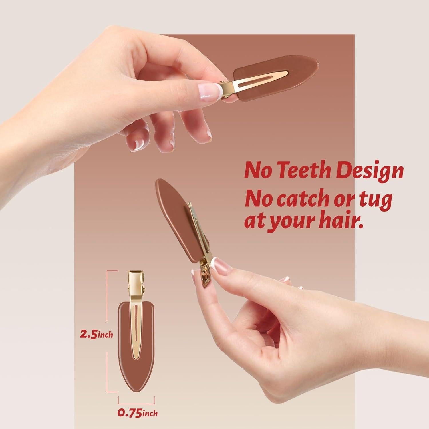 Set de 8 Clips para el Cabello YIERSO Sin Marcas Café Negro