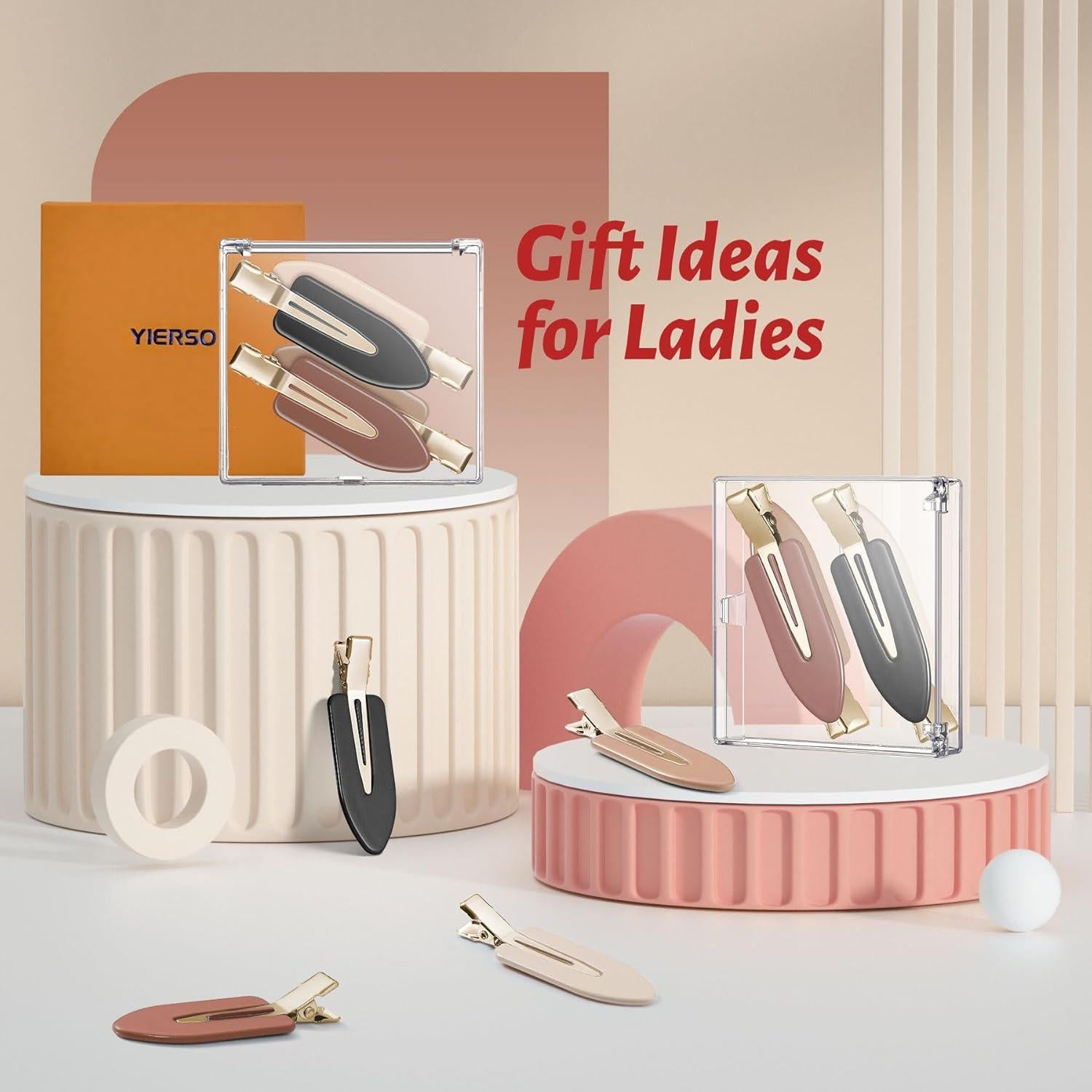 Set de 8 Clips para el Cabello YIERSO Sin Marcas Café Negro