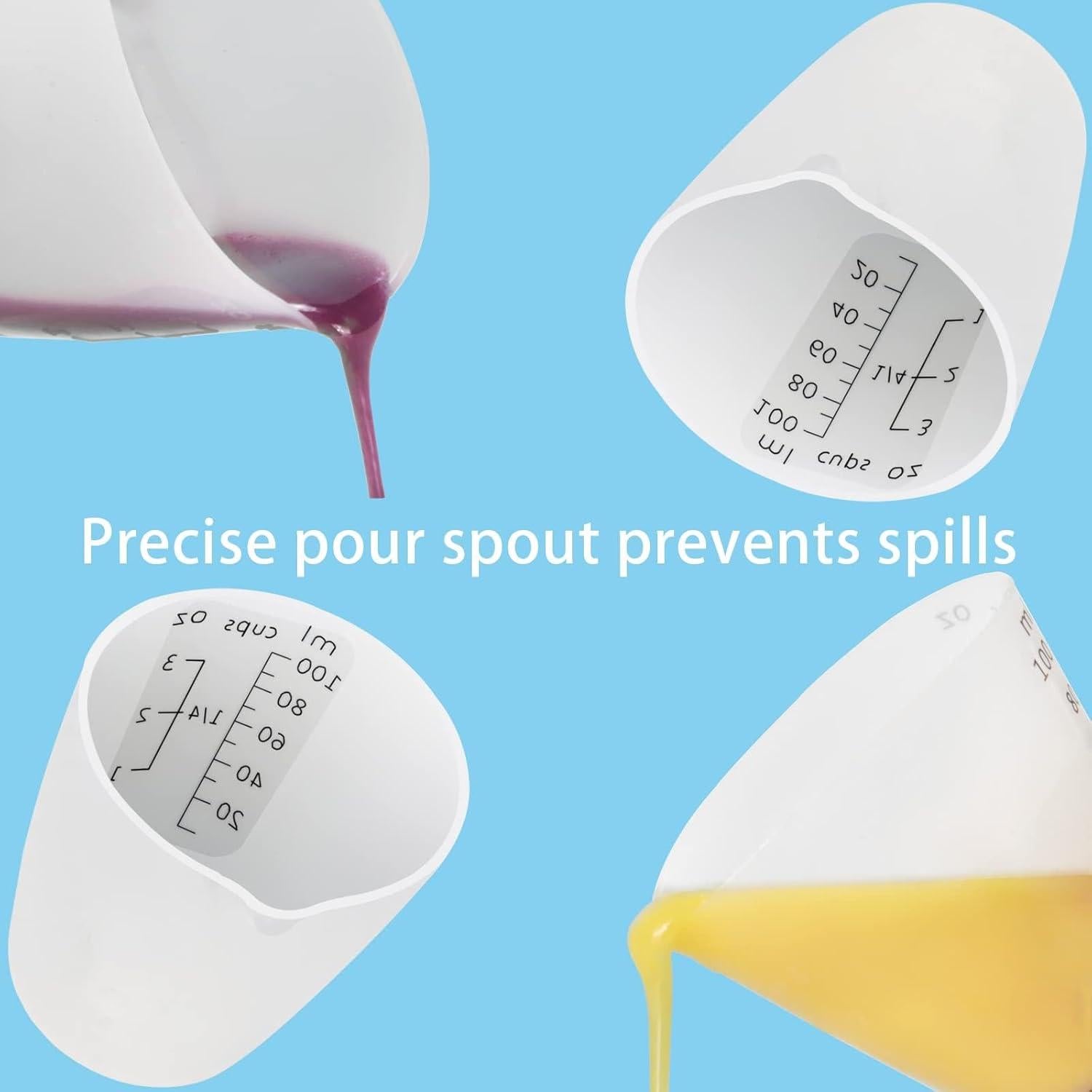 Set de 12 Tazas Medidoras de Silicona Creahaus 100ml Negras