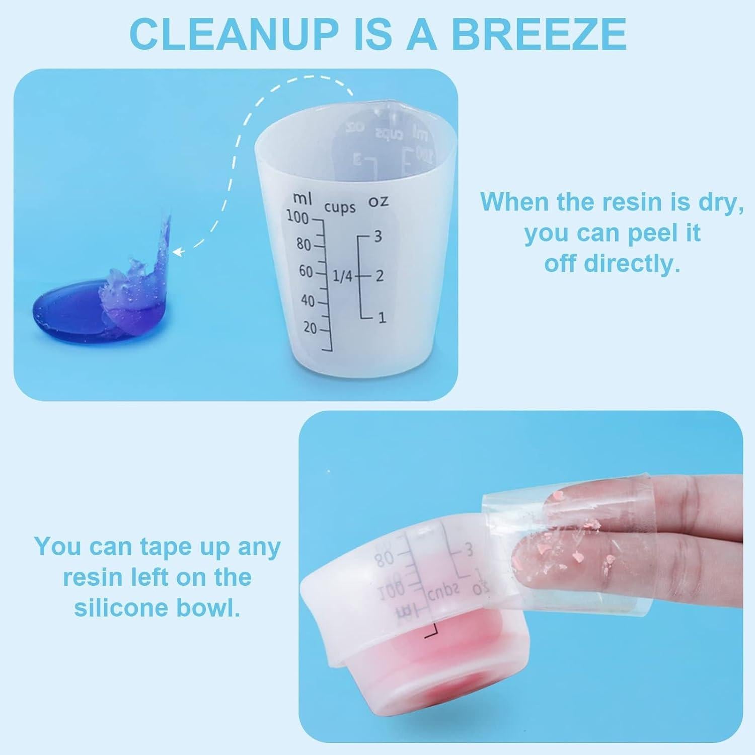 Set de 12 Tazas Medidoras de Silicona Creahaus 100ml Negras