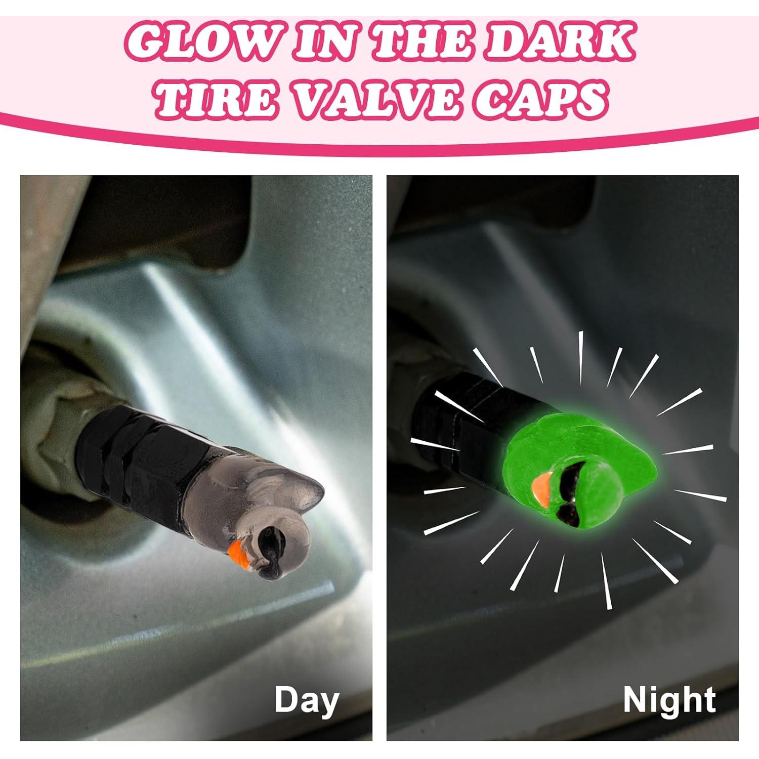 4 Tapas de Válvula de Neumático Rislobx Pato Negro Decorativas