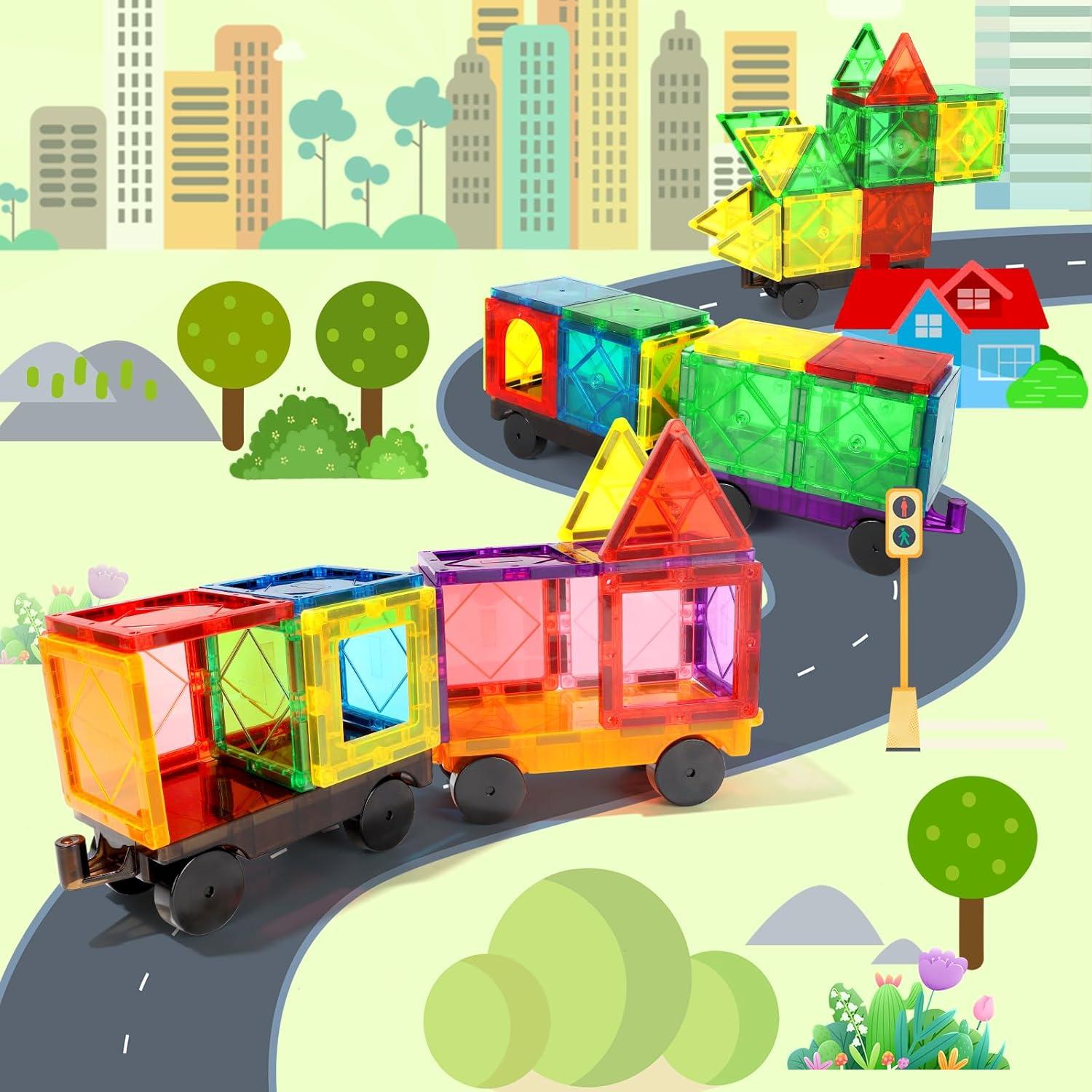 Juego de Construcción de Autos Magnéticos Mruikeny - 4 Piezas