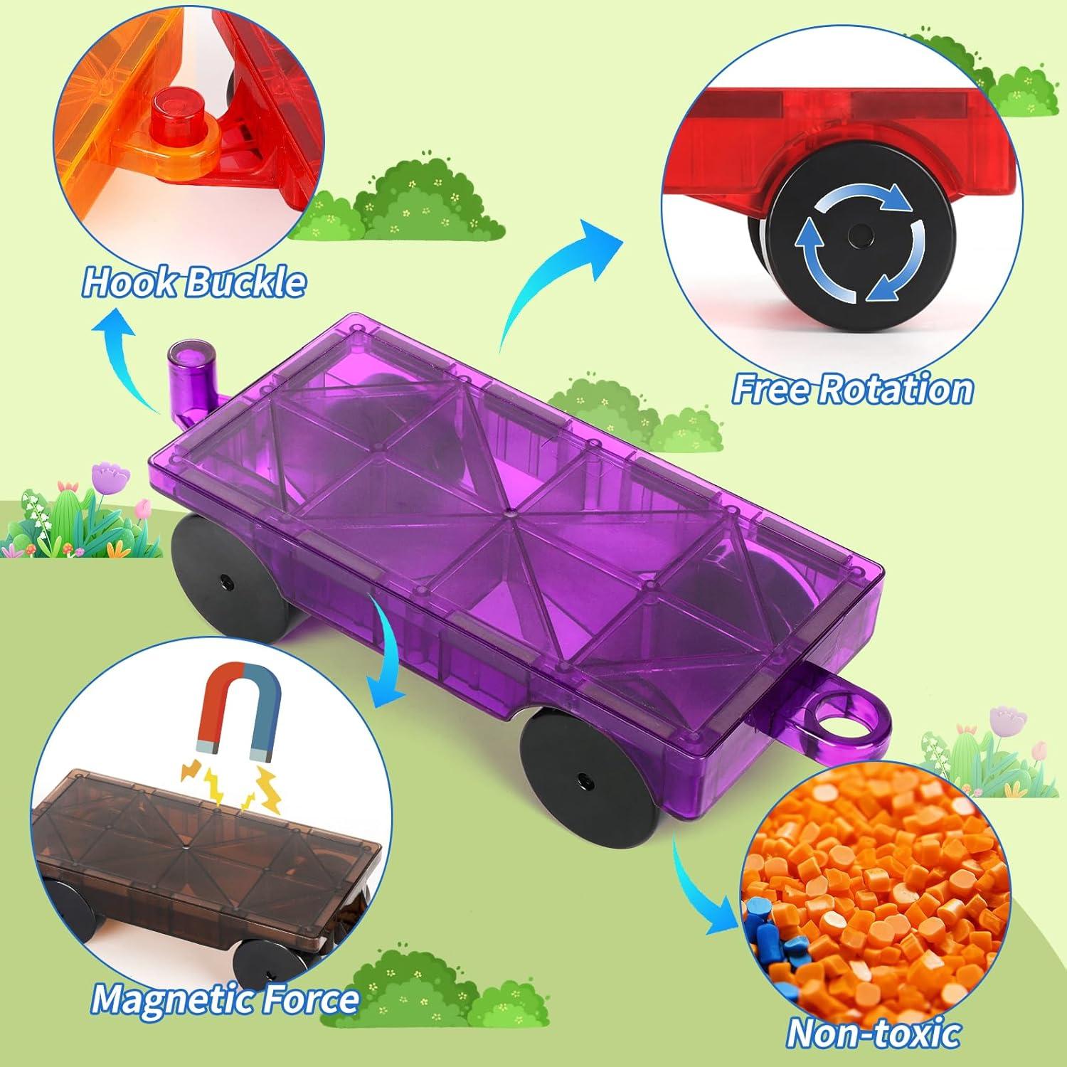 Juego de Construcción de Autos Magnéticos Mruikeny - 4 Piezas