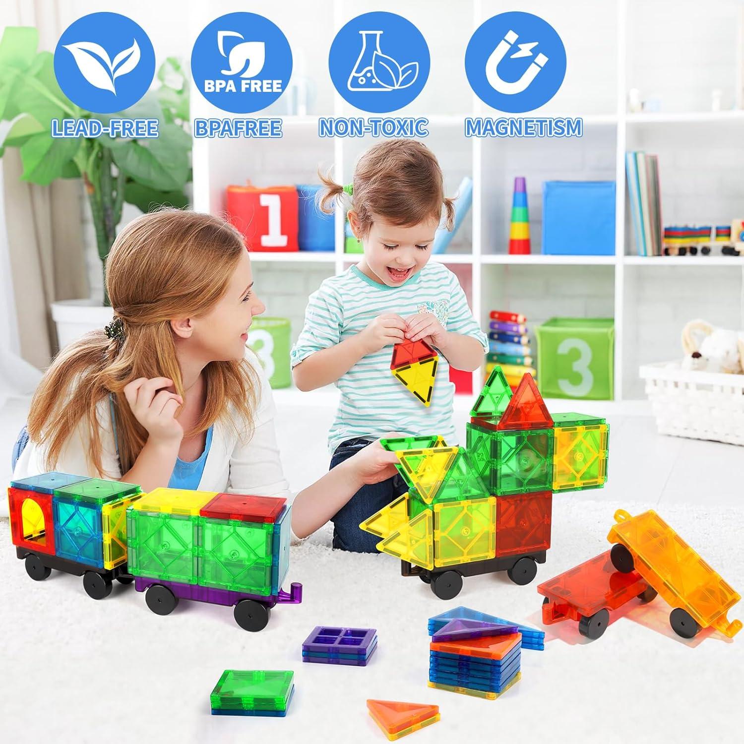 Juego de Construcción de Autos Magnéticos Mruikeny - 4 Piezas