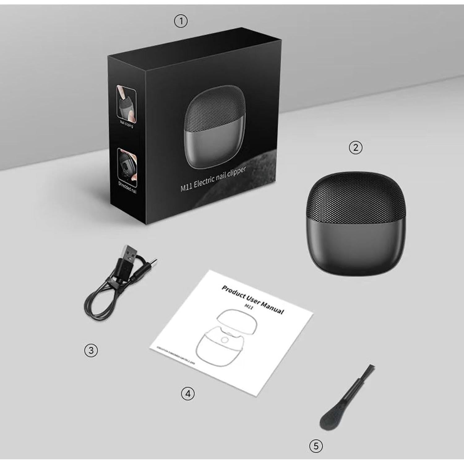 Cortador de Uñas Eléctrico YFLife HD-ZJDM11 Negro con Luz LED