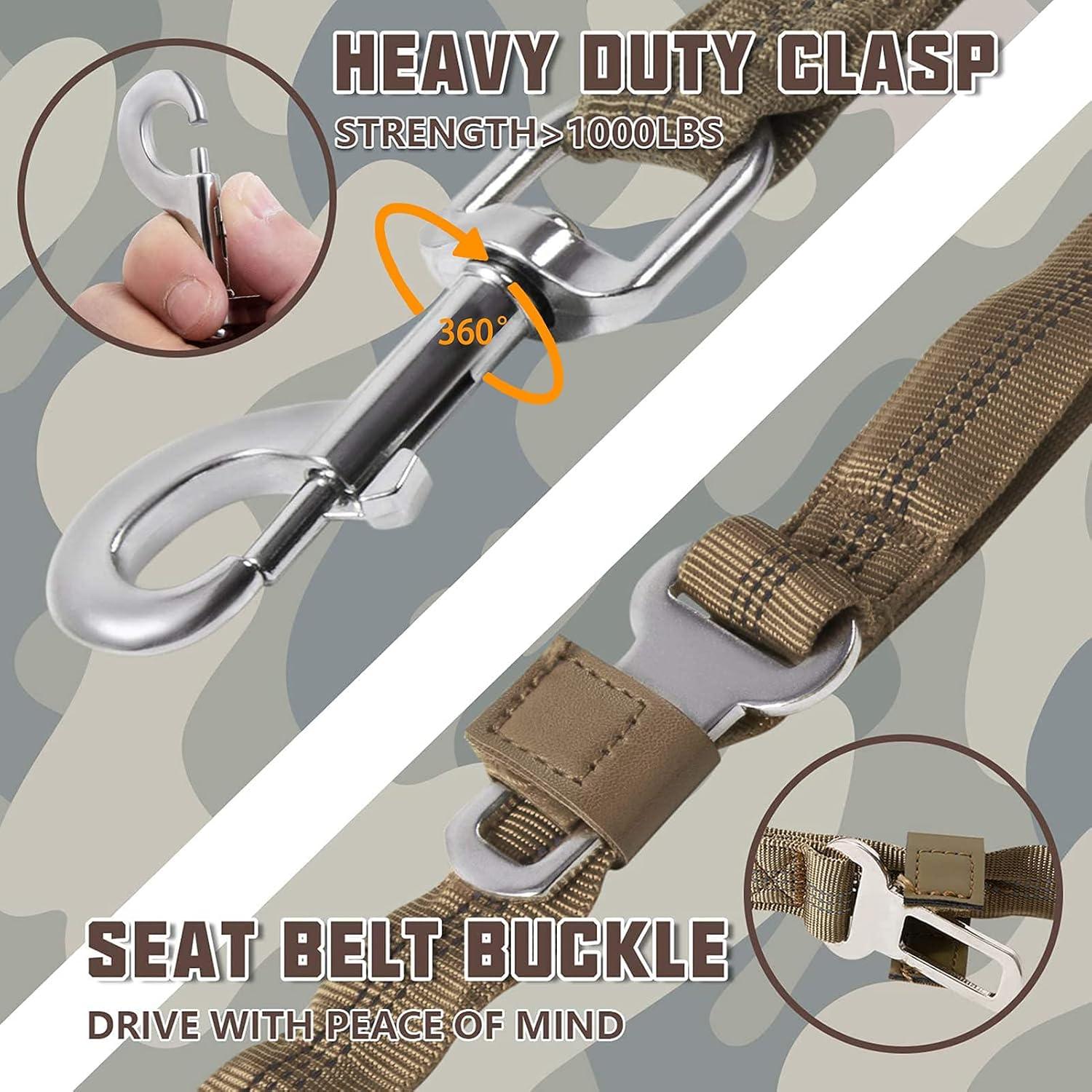 Correa Bungee para Perros AUROTH 4.5/6 Pies Amarillo Táctica