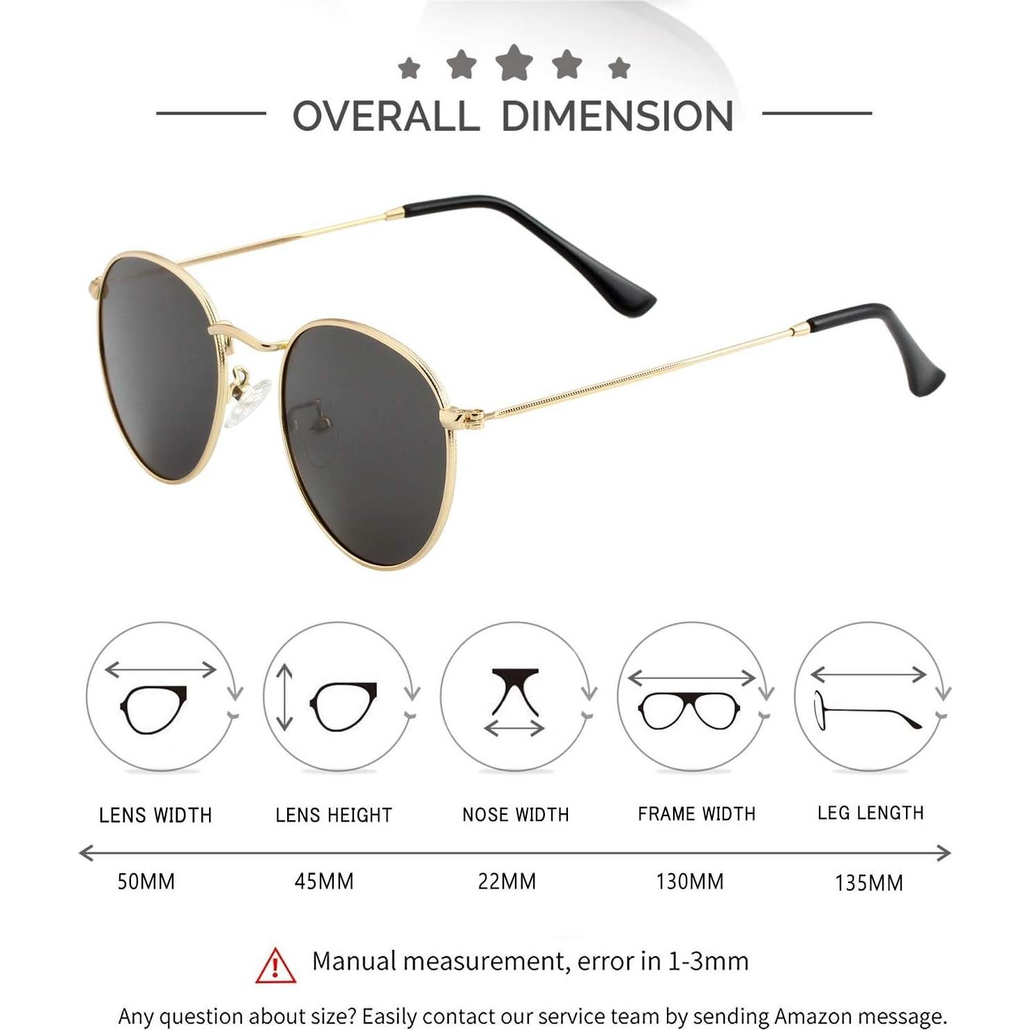 Gafas de sol polarizadas Kursan redondas metal 50mm espejo