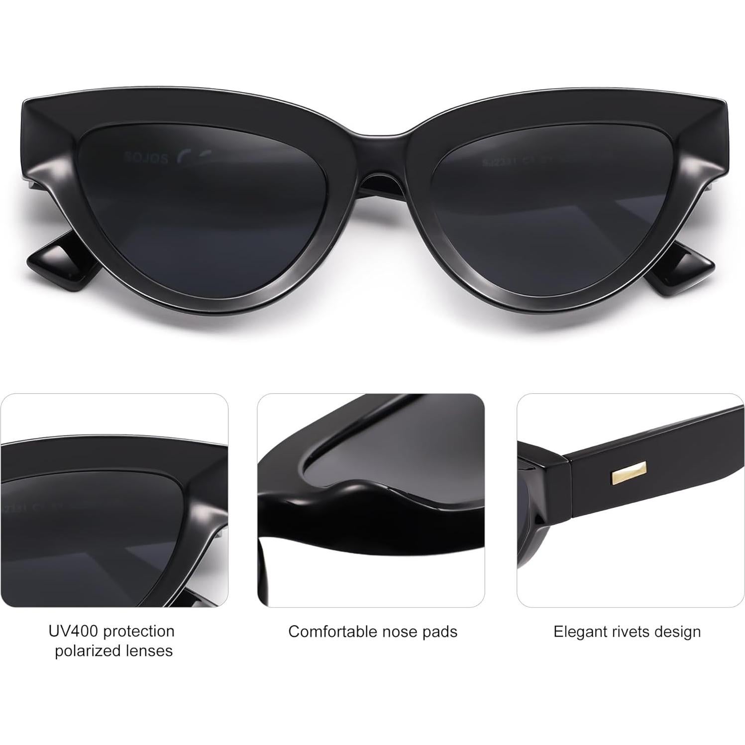 Gafas de sol retro polarizadas SOJOS SJ2331A para mujeres