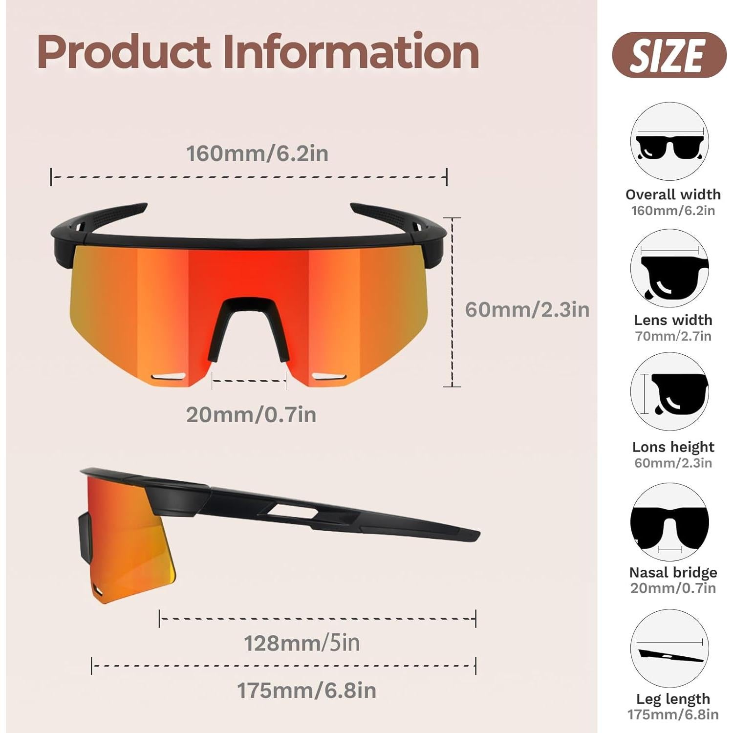 Gafas de sol deportivas dKargo UV400 polarizadas unisex