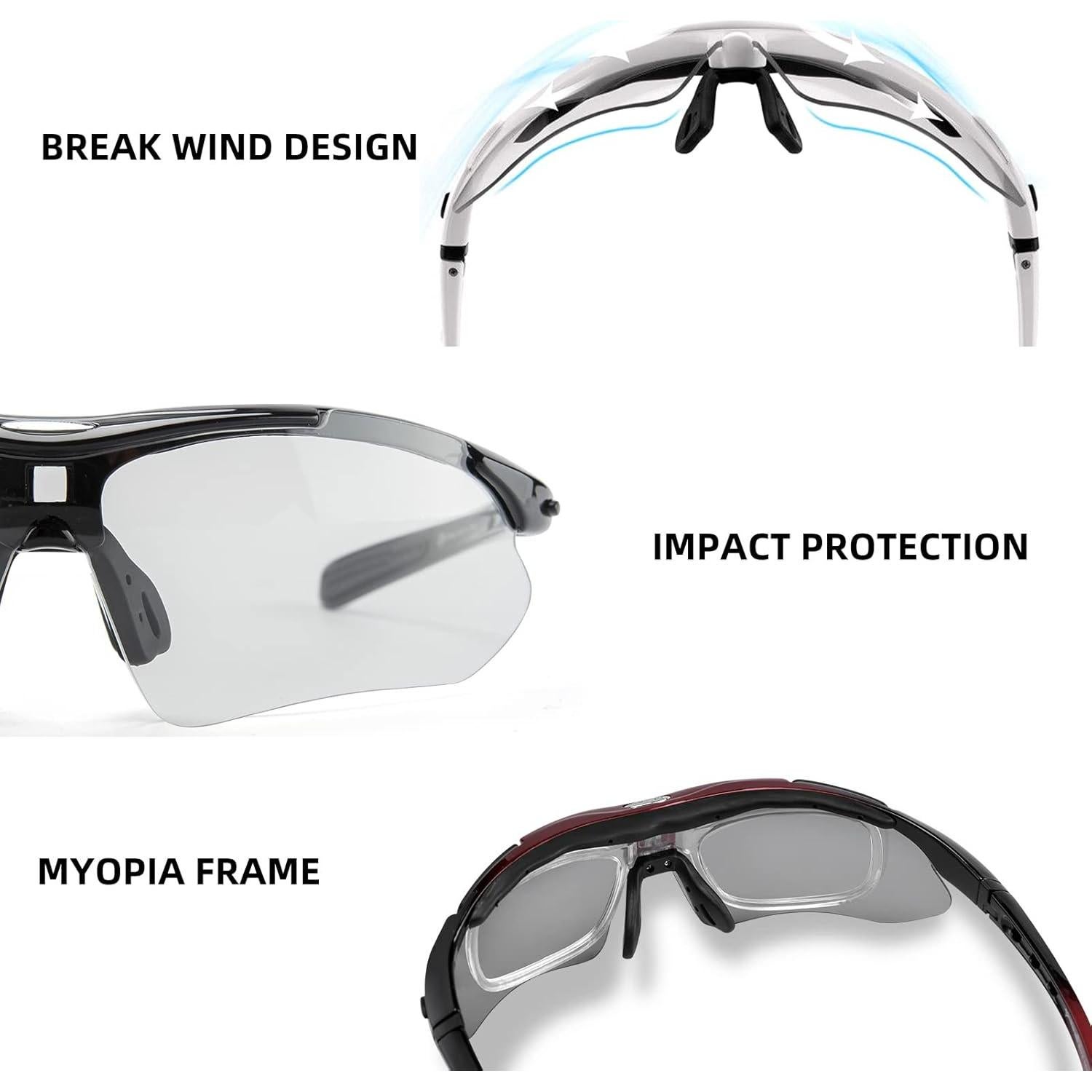 Gafas de Ciclismo ROCKBROS Fotoquímicas UV para Hombres y Mujeres