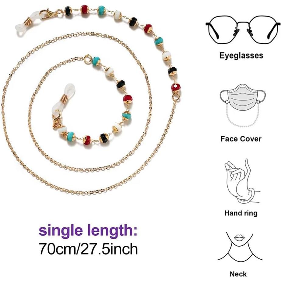Cadena de Gafas con Cuentas - 3 Piezas Elegantes para Mujeres