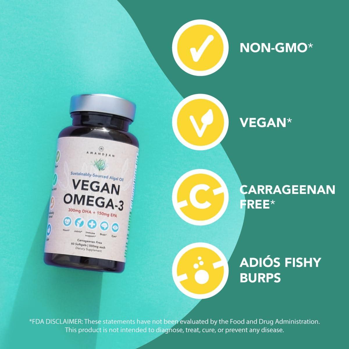 Suplemento Vegano Omega 3 AMANDEAN 60 Softgels DHA EPA