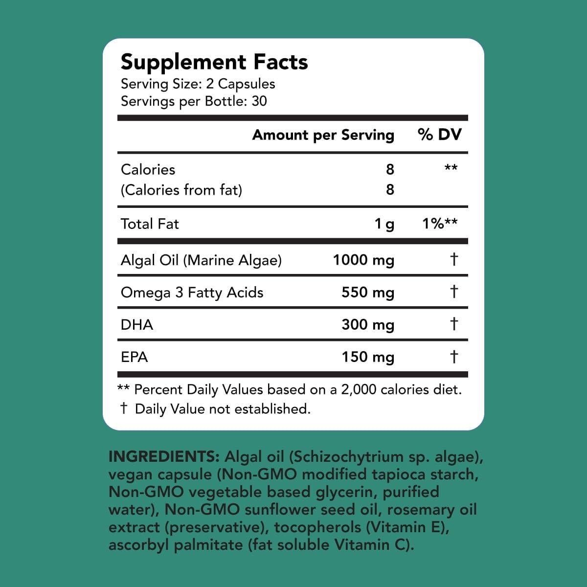 Suplemento Vegano Omega 3 AMANDEAN 60 Softgels DHA EPA