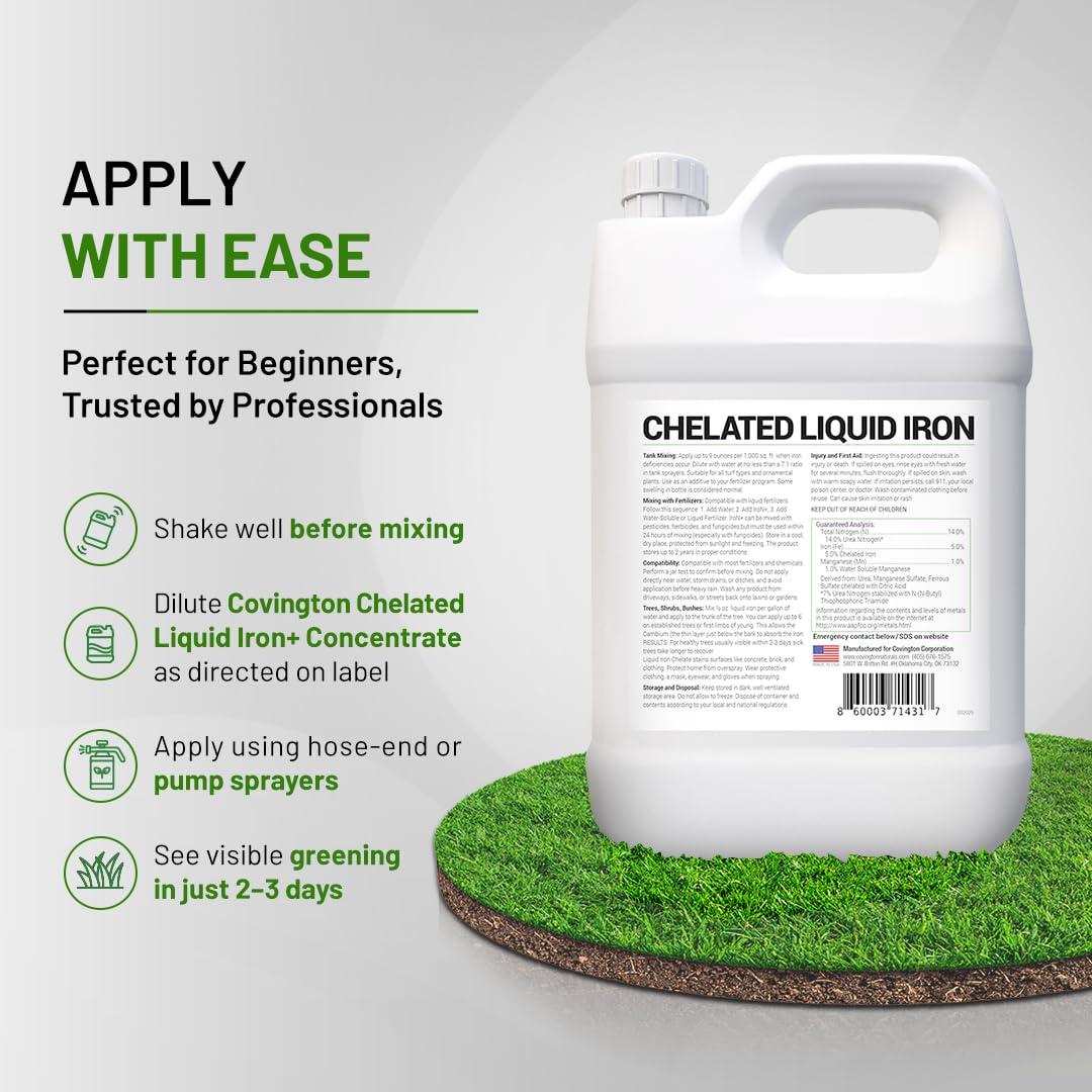 Concentrado de Hierro Líquido Quelado Covington 3.785 L - Suplemento para Plantas