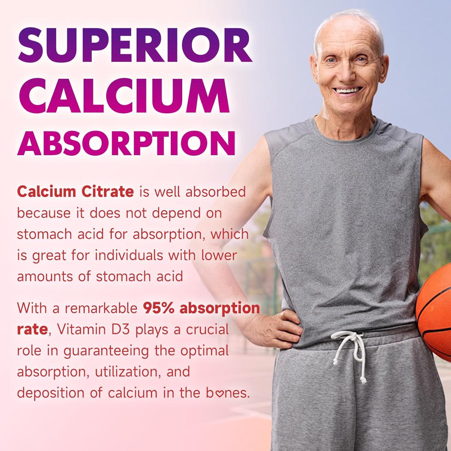 Gomitas de Citrato de Calcio 1000mg MEENCCD con Vitamina D3 60 Unidades