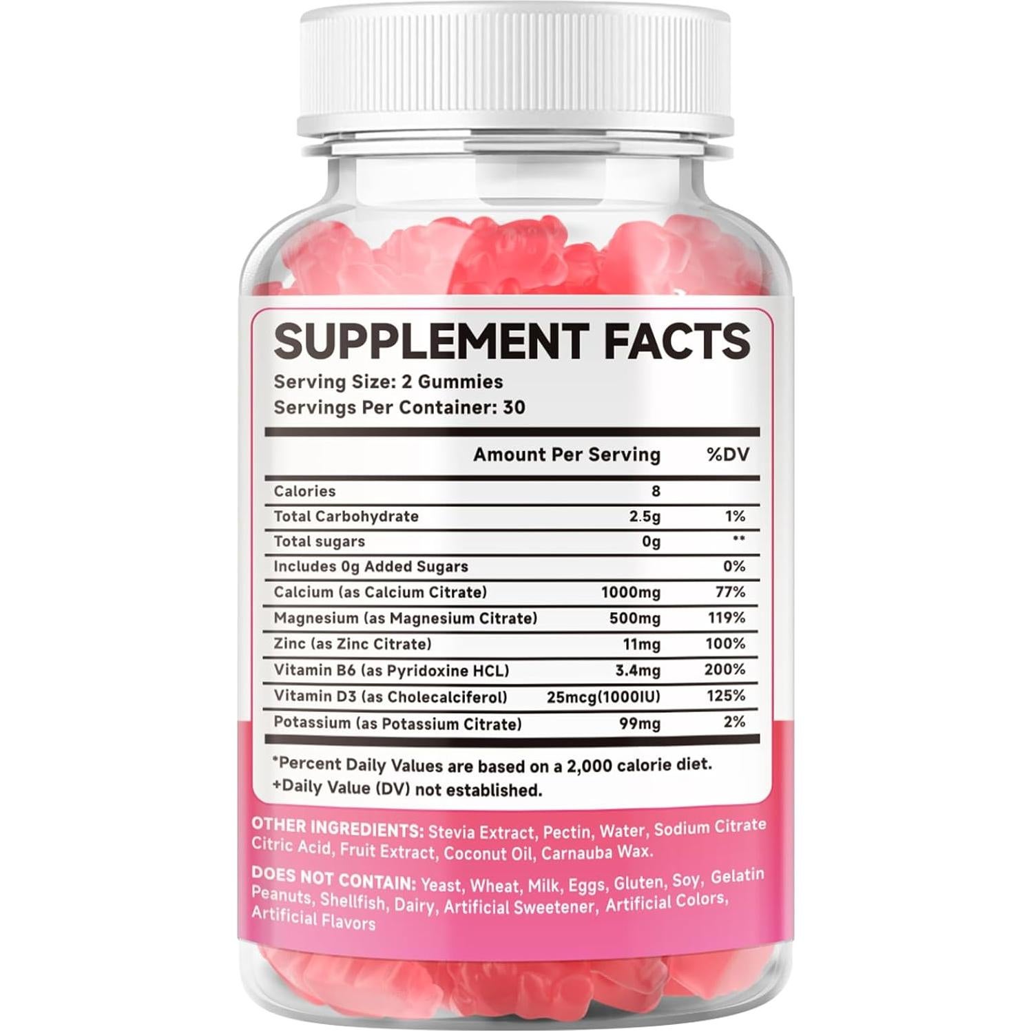 Gomitas de Citrato de Calcio 1000mg MEENCCD con Vitamina D3 60 Unidades