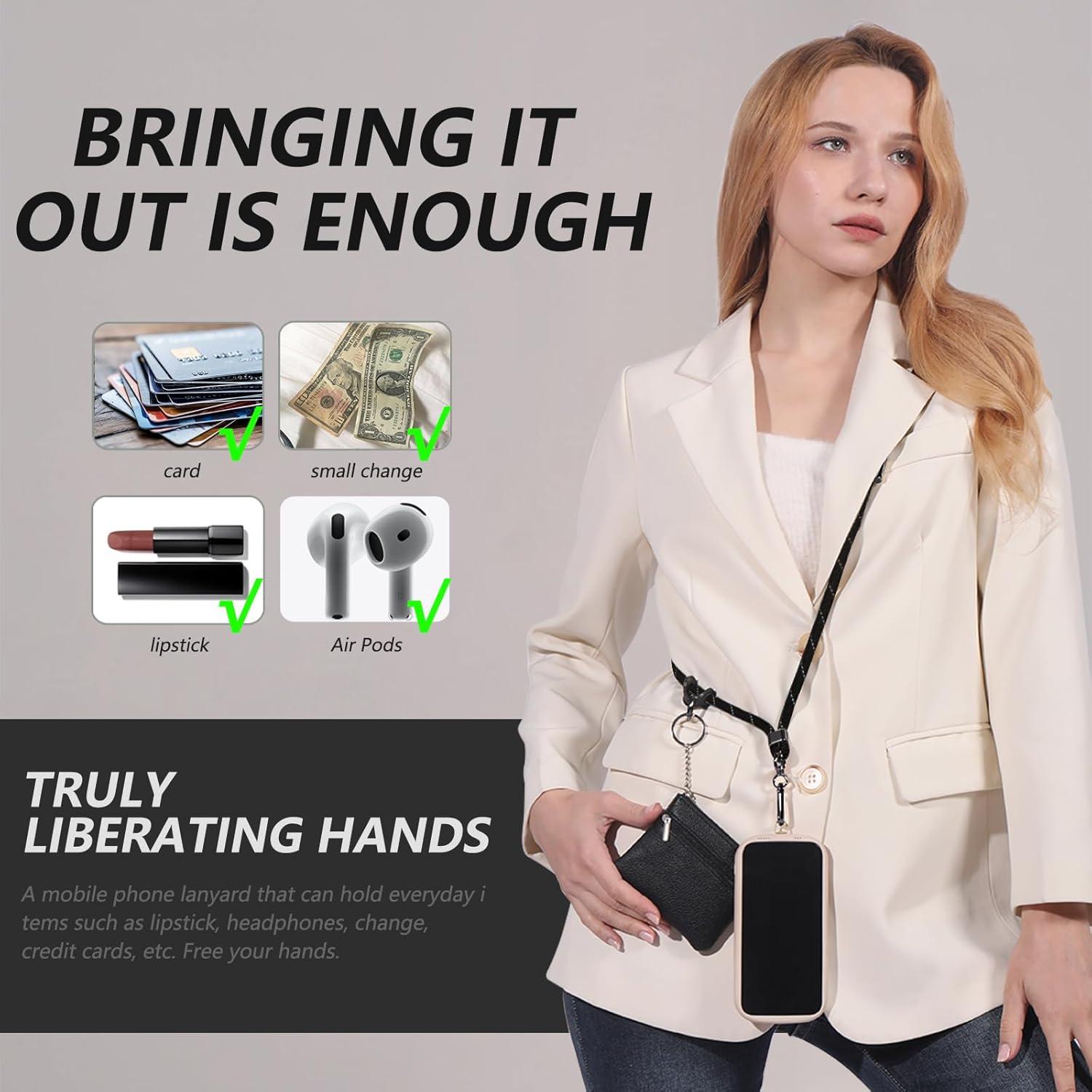 Correa para Teléfono Clip and Go con Bolsa Negra Ajustable